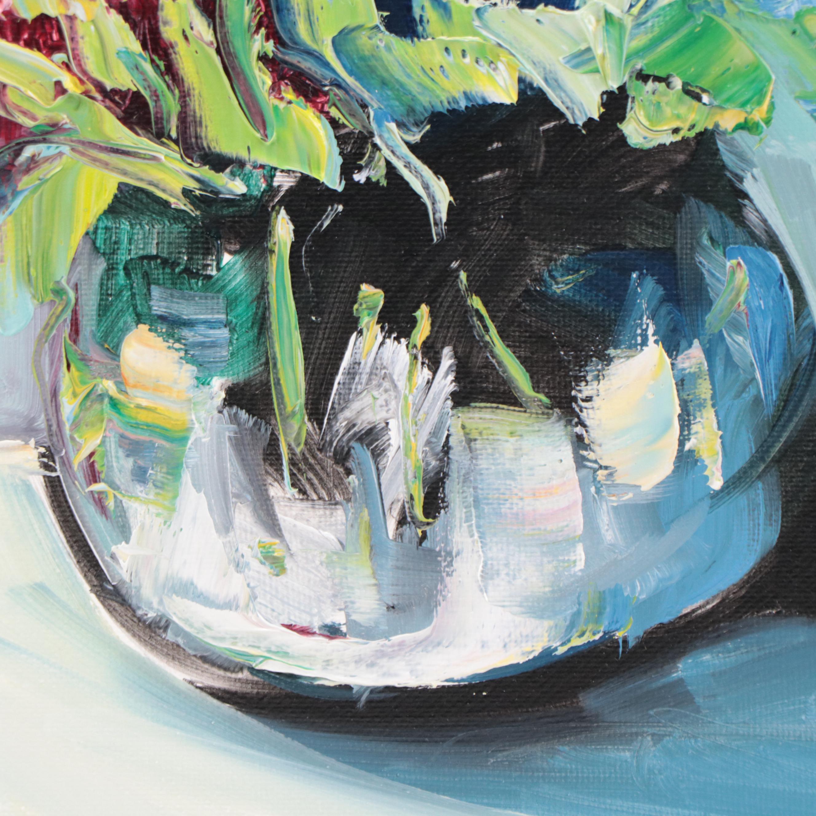 José M. Lima Floral Still Life Oil Painting, 2022