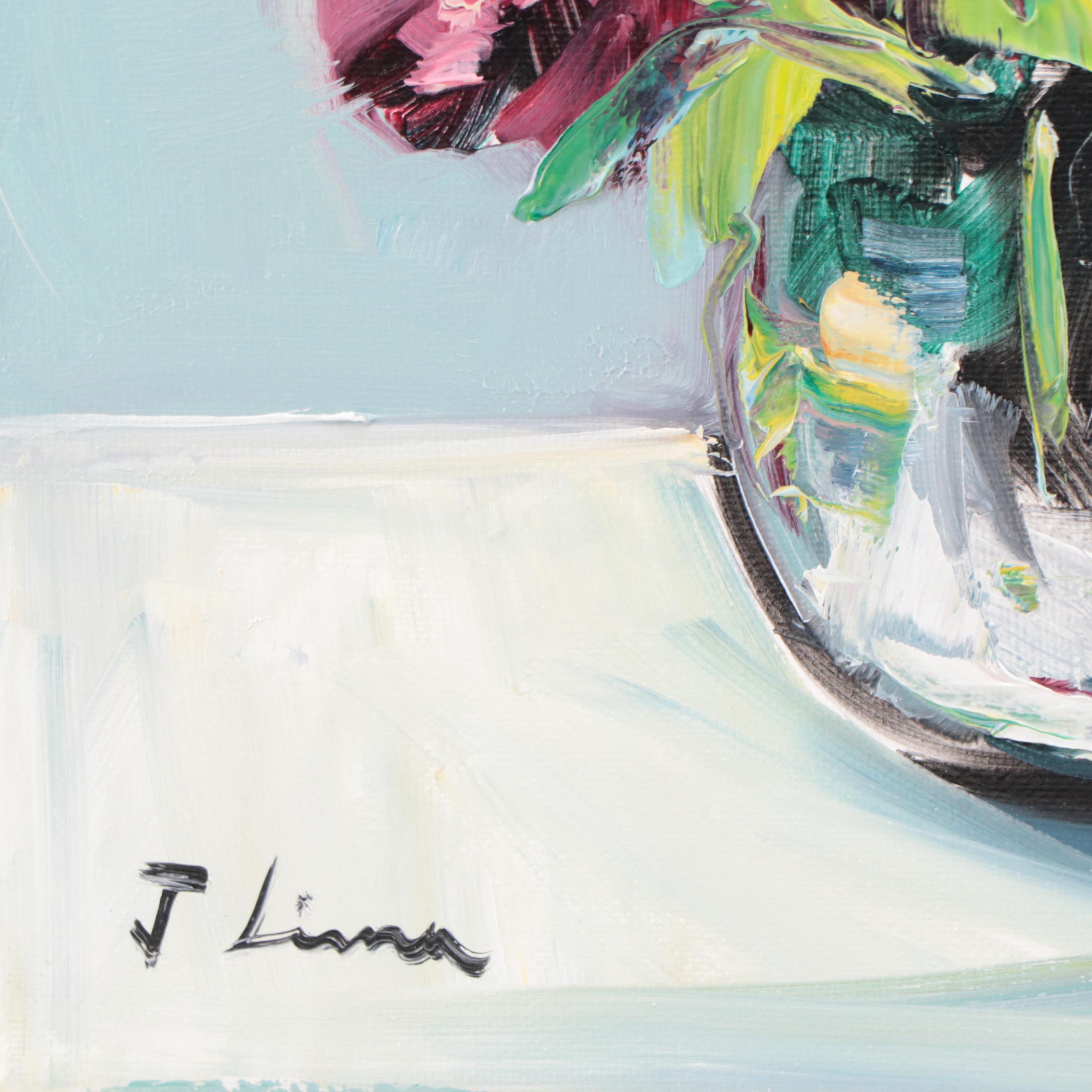 José M. Lima Floral Still Life Oil Painting, 2022