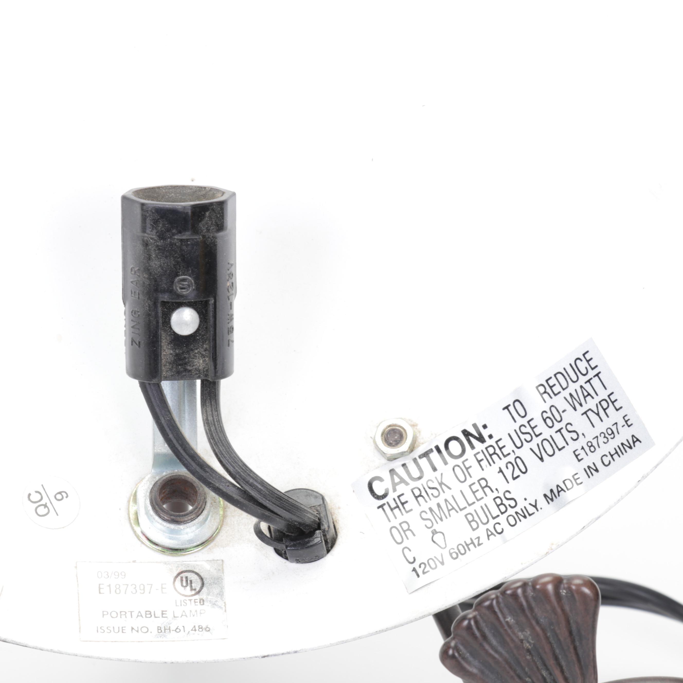 Pair of Dragonfly Slag Glass Tabletop Night Lights