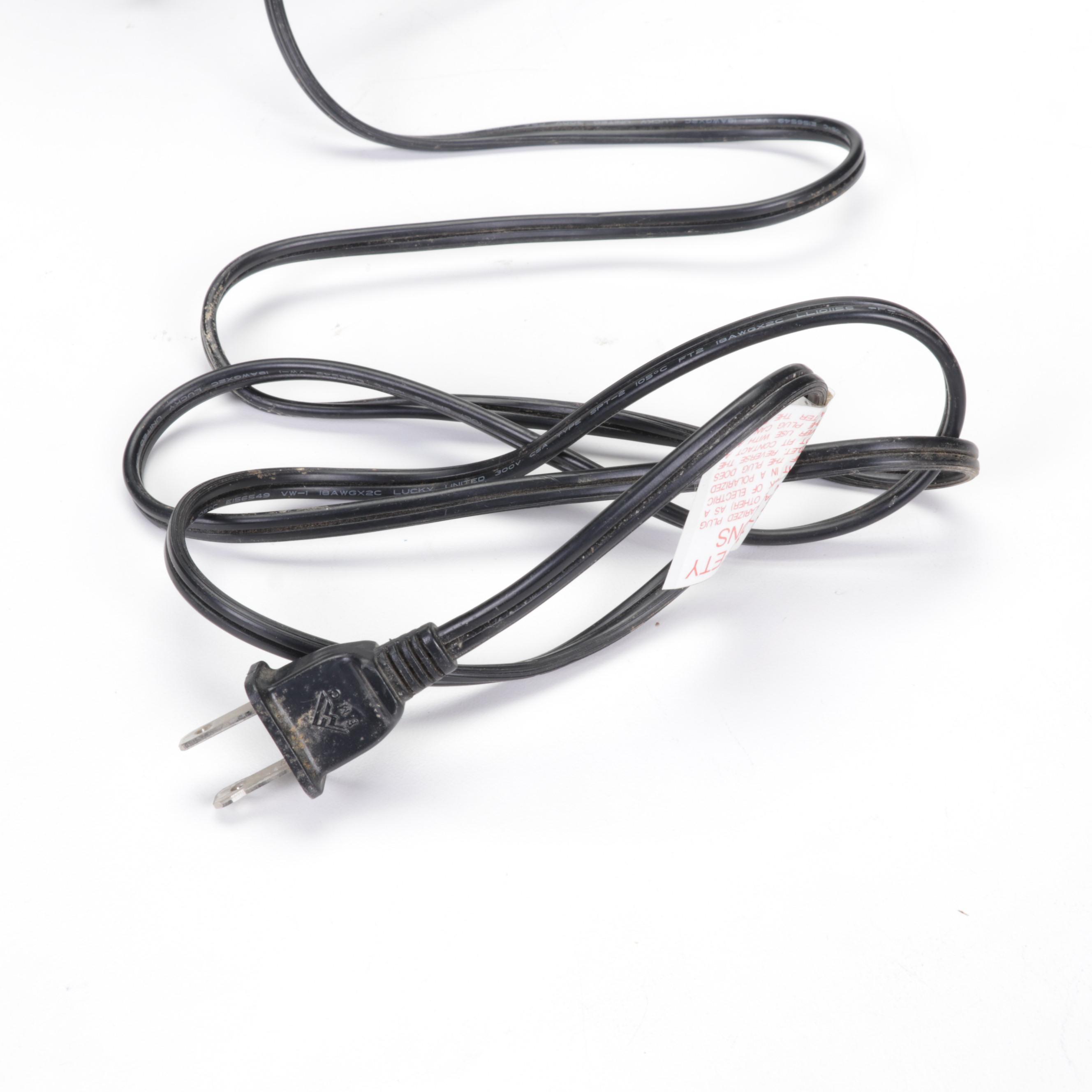 Pair of Dragonfly Slag Glass Tabletop Night Lights