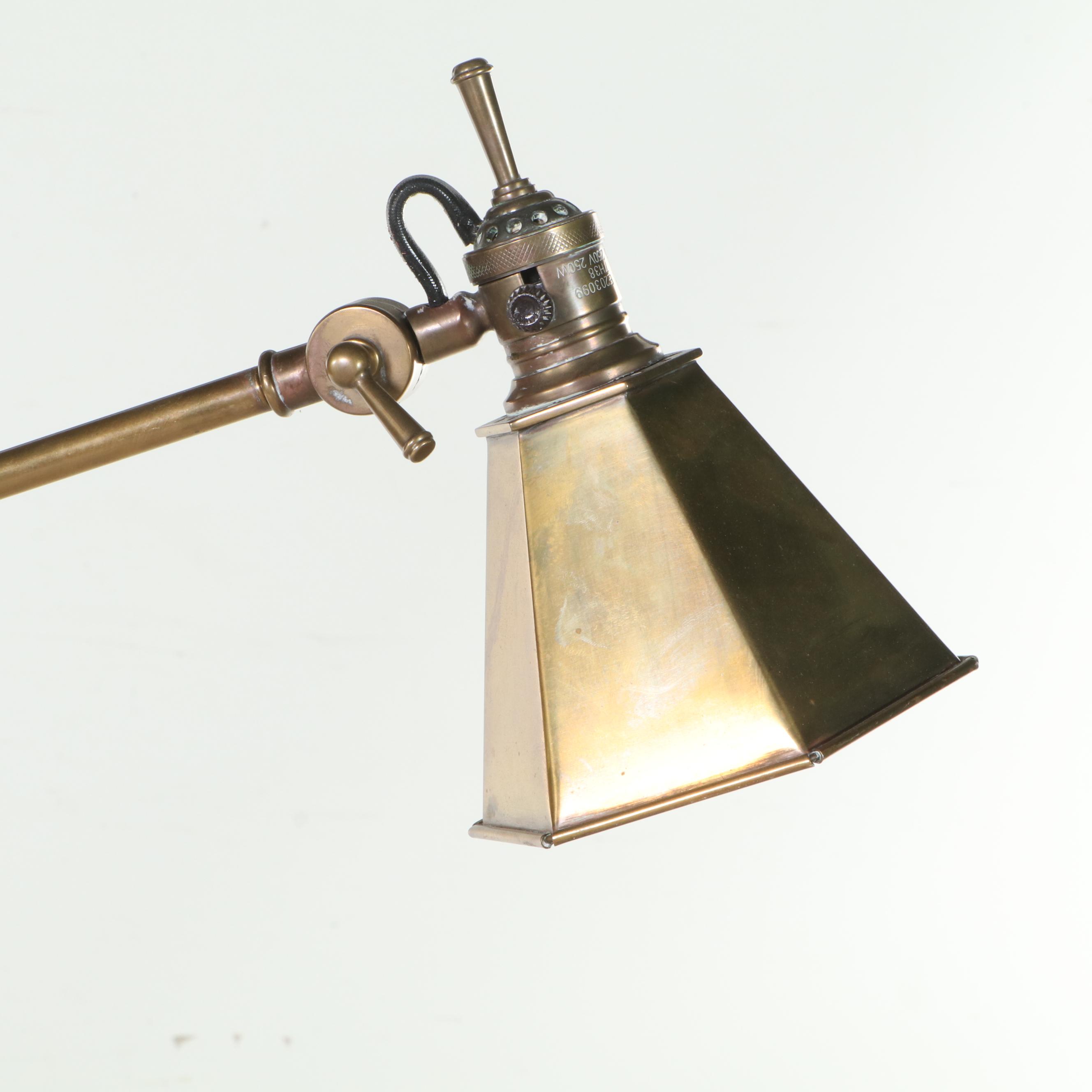 Brass Floor Lamp with Adjustable-Arm