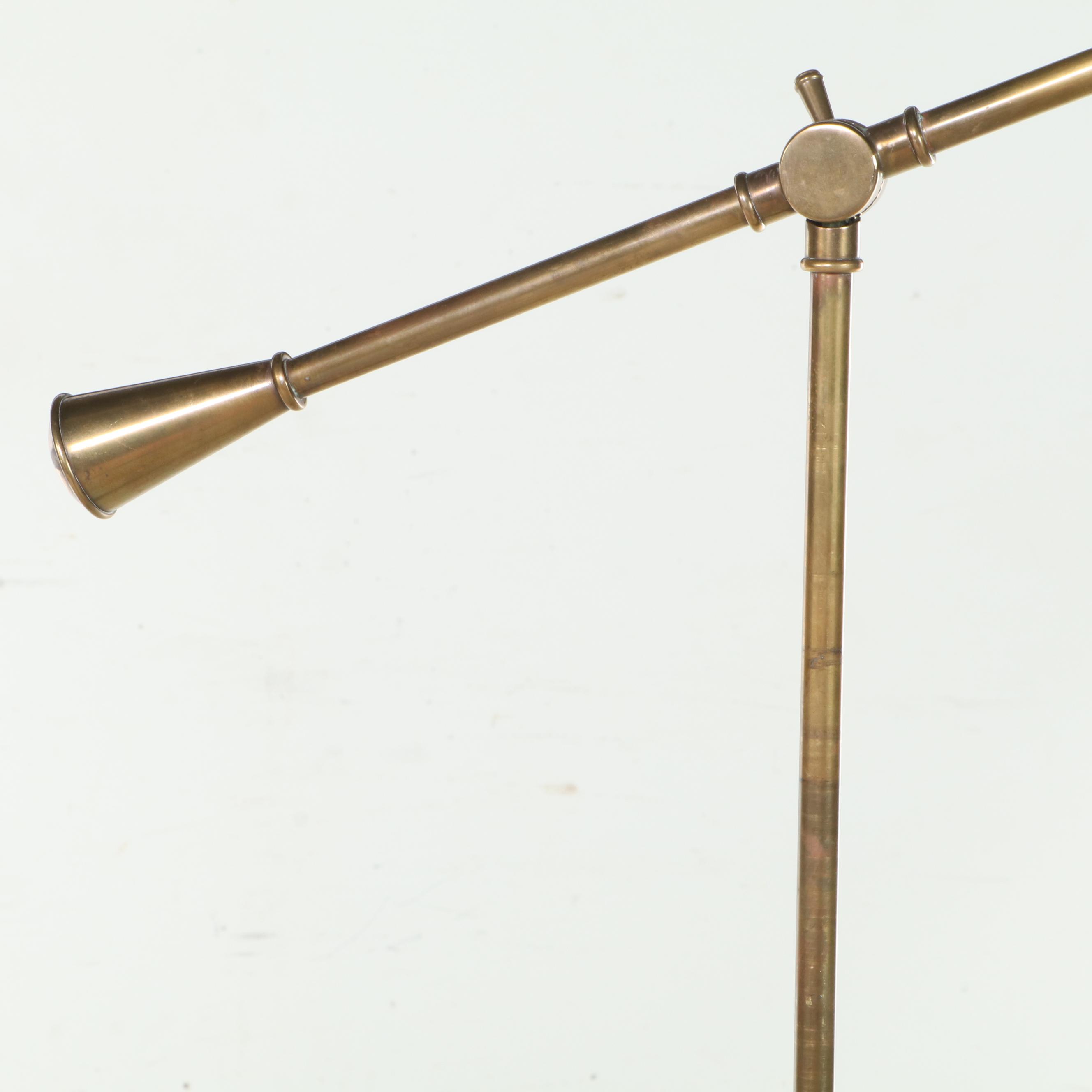 Brass Floor Lamp with Adjustable-Arm