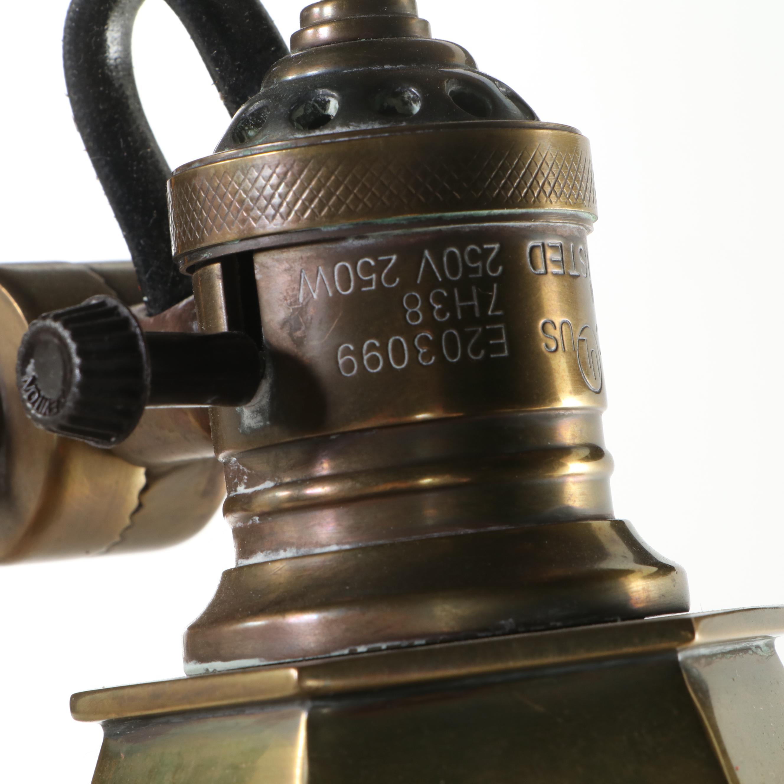 Brass Floor Lamp with Adjustable-Arm