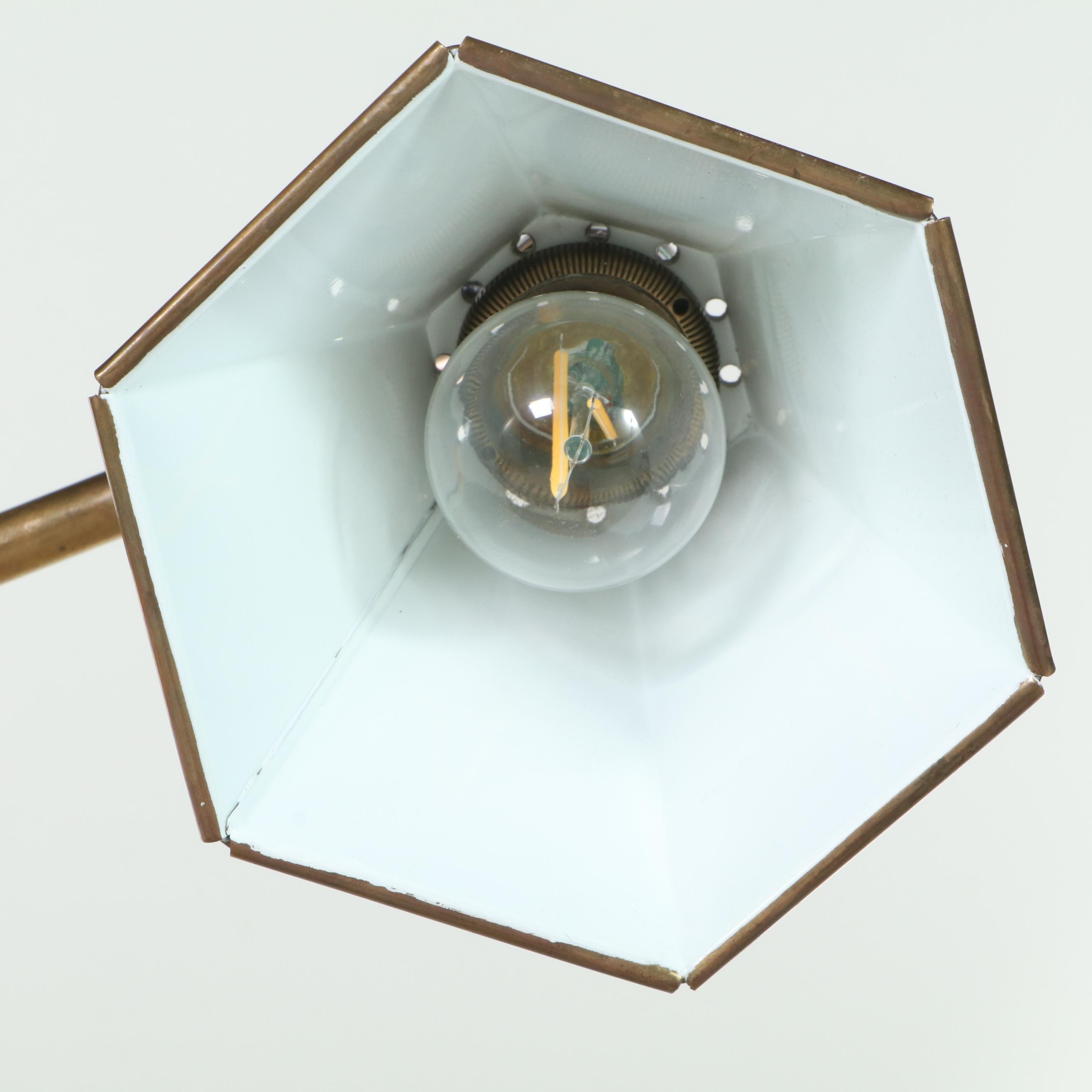 Brass Floor Lamp with Adjustable-Arm