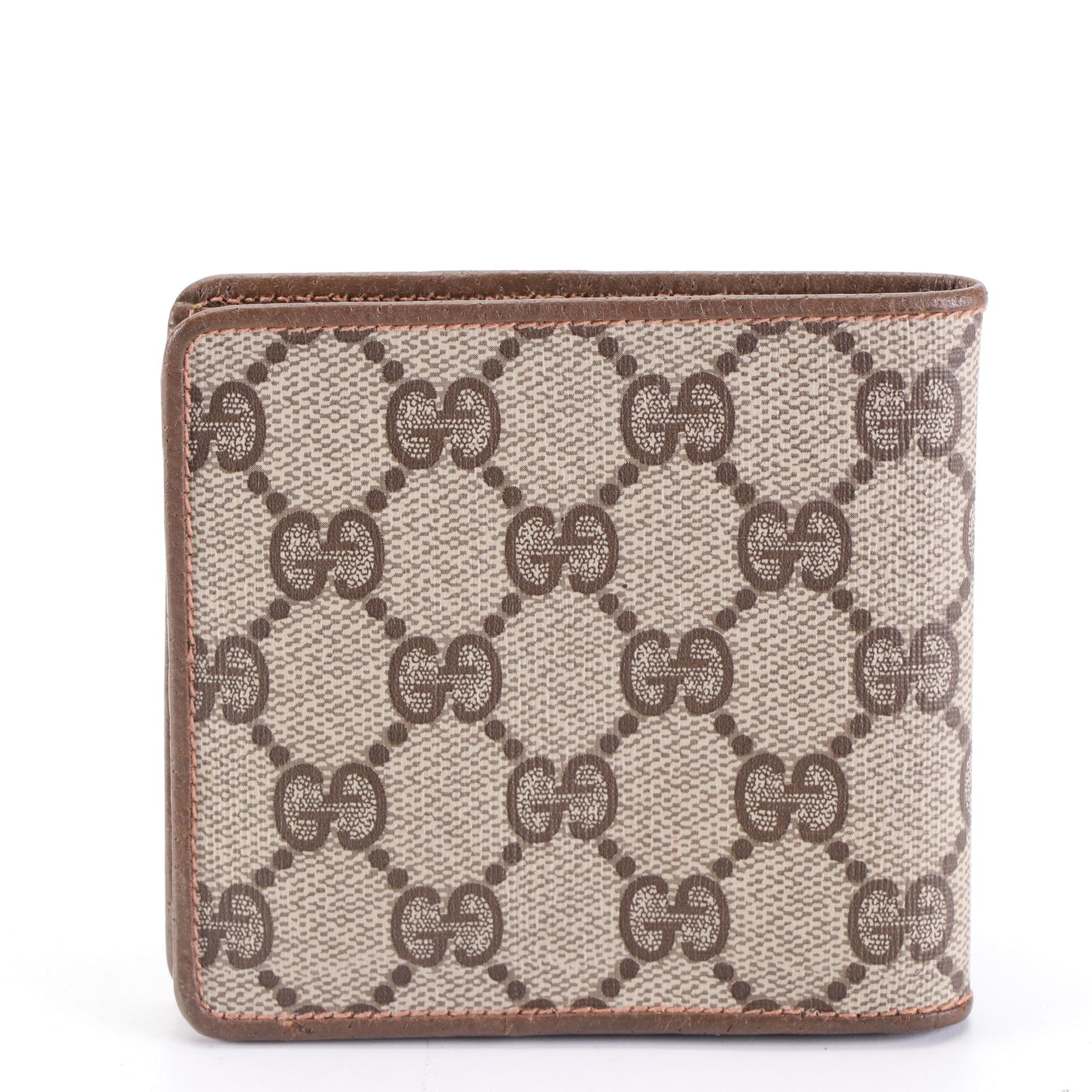 Gucci Accessory Collection Bifold Wallet in GG Supreme Canvas and Leather