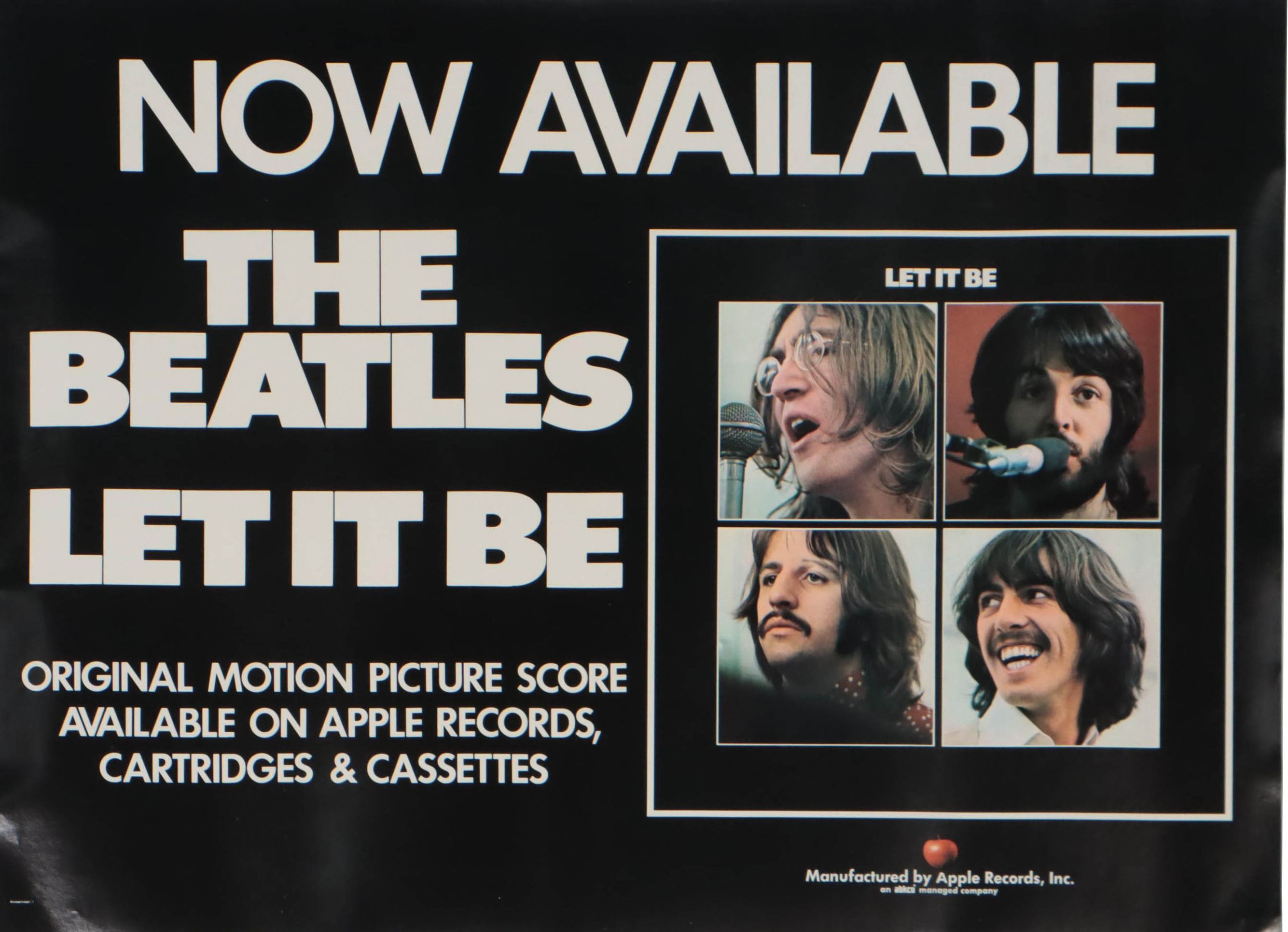 Promotional Poster for The Beatles "Let It Be," 1970