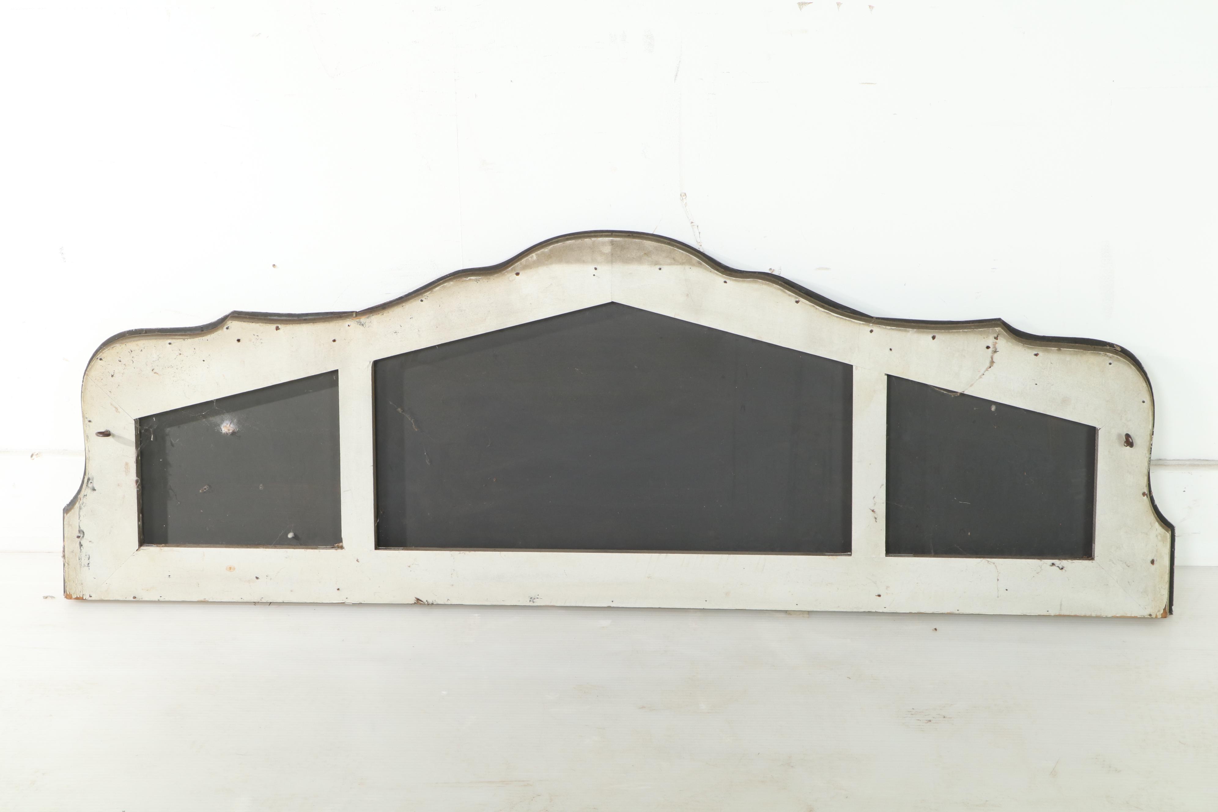 Reverse-Etched & Beveled Glass Triple-Pane Overmantel MIrror, Early 20th Century