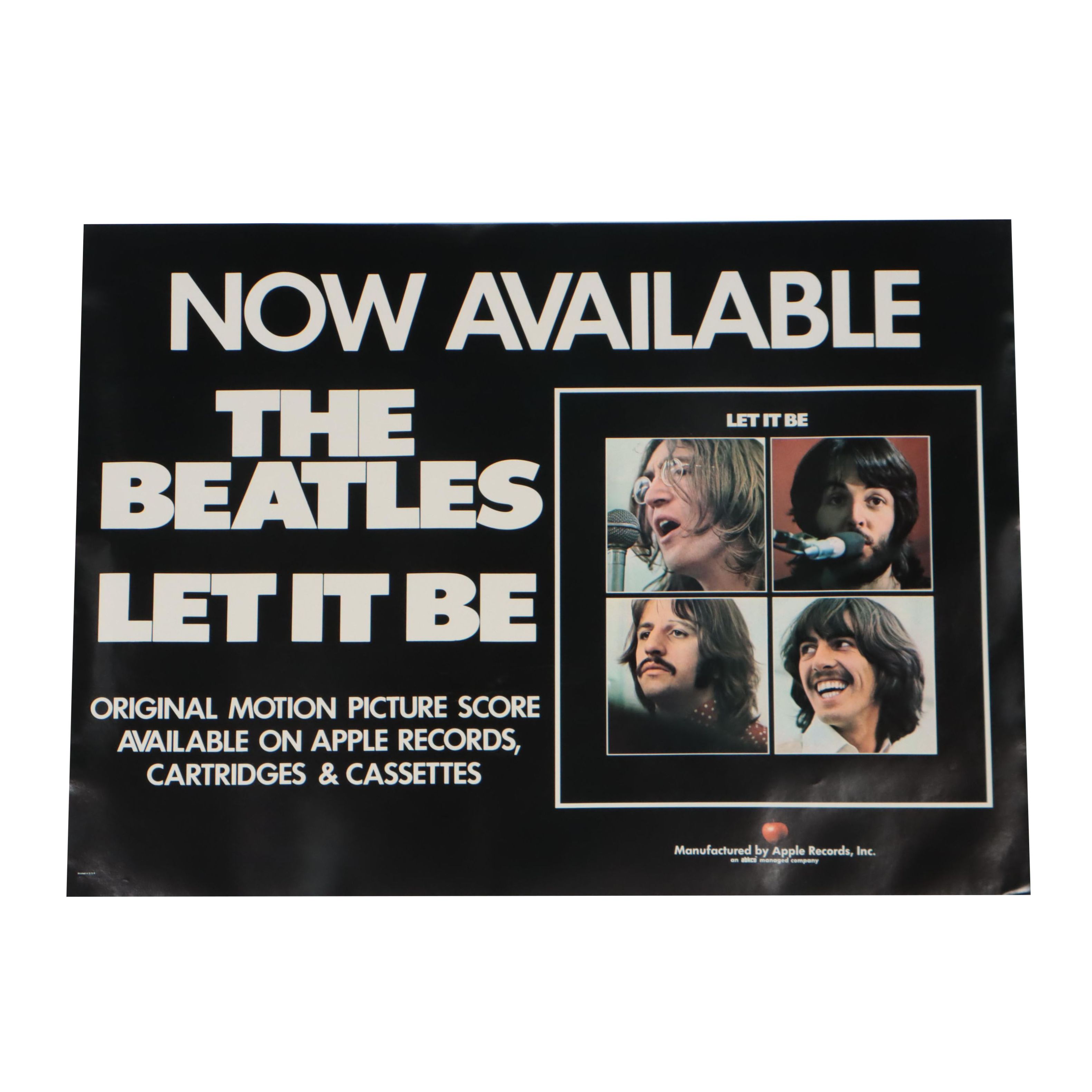 The Beatles "Let It Be" Promotional Poster, 1970
