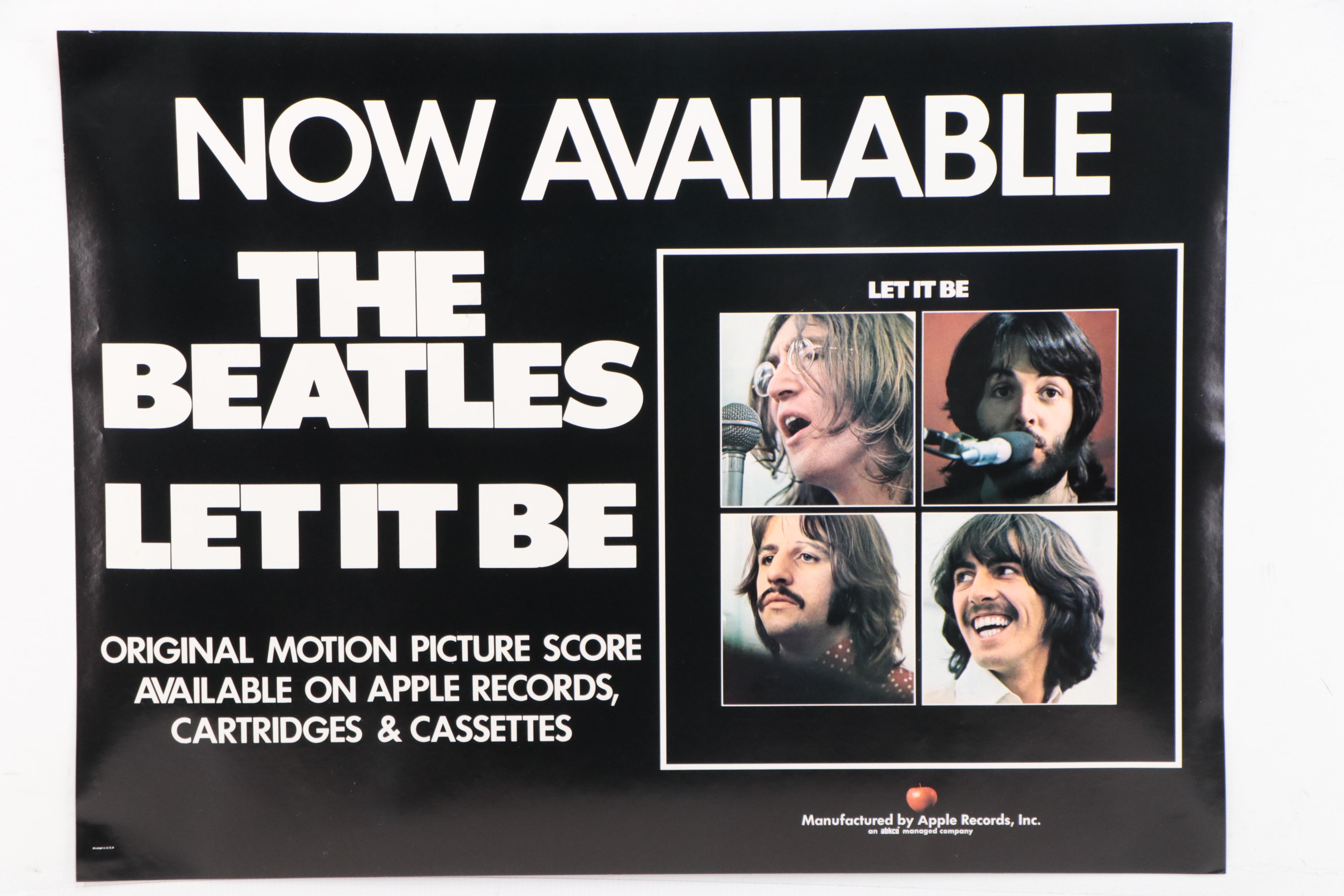 Promotional Poster for The Beatles "Let It Be," 1970