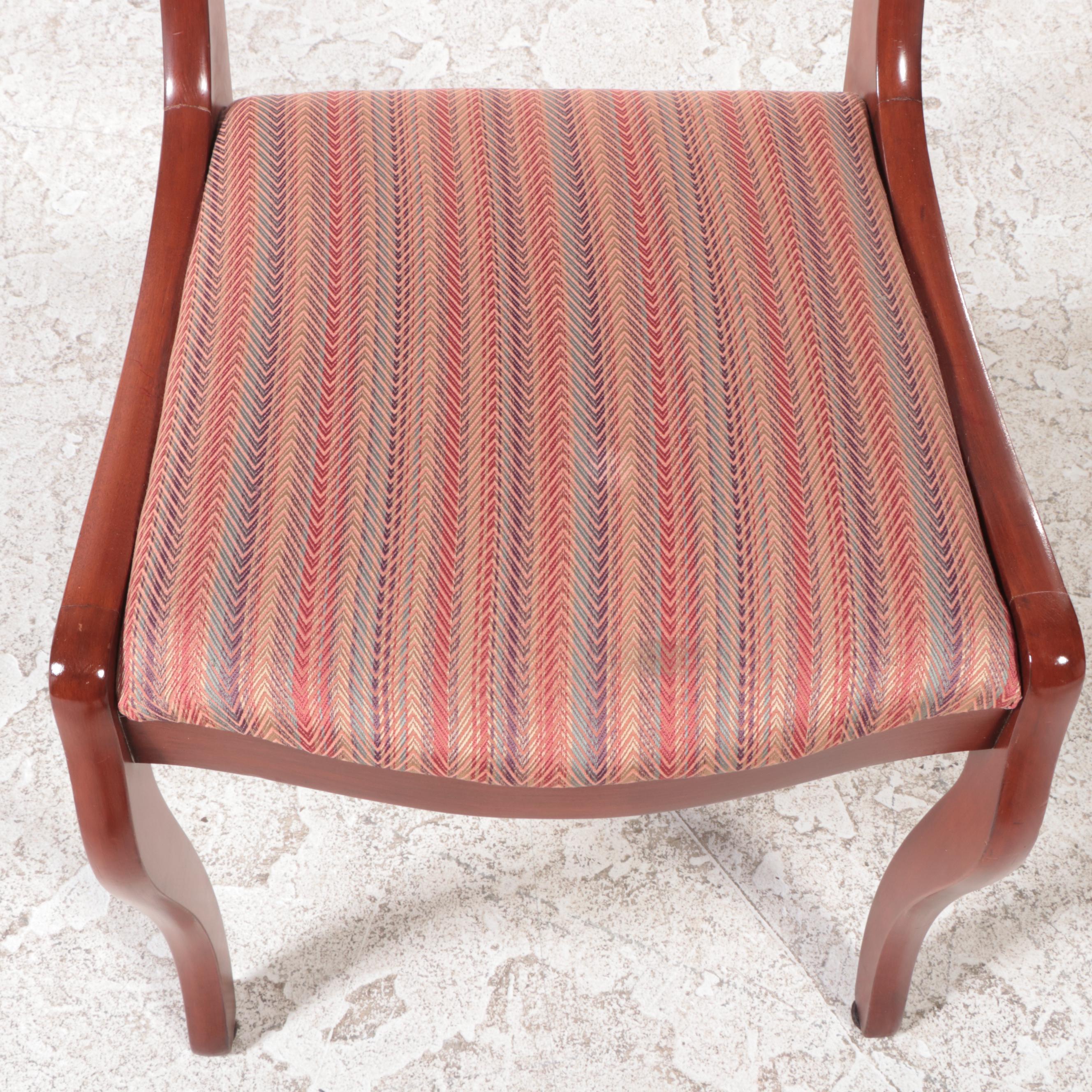 Cherry Drop-Leaf Dining Set with Rose-Carved Chairs