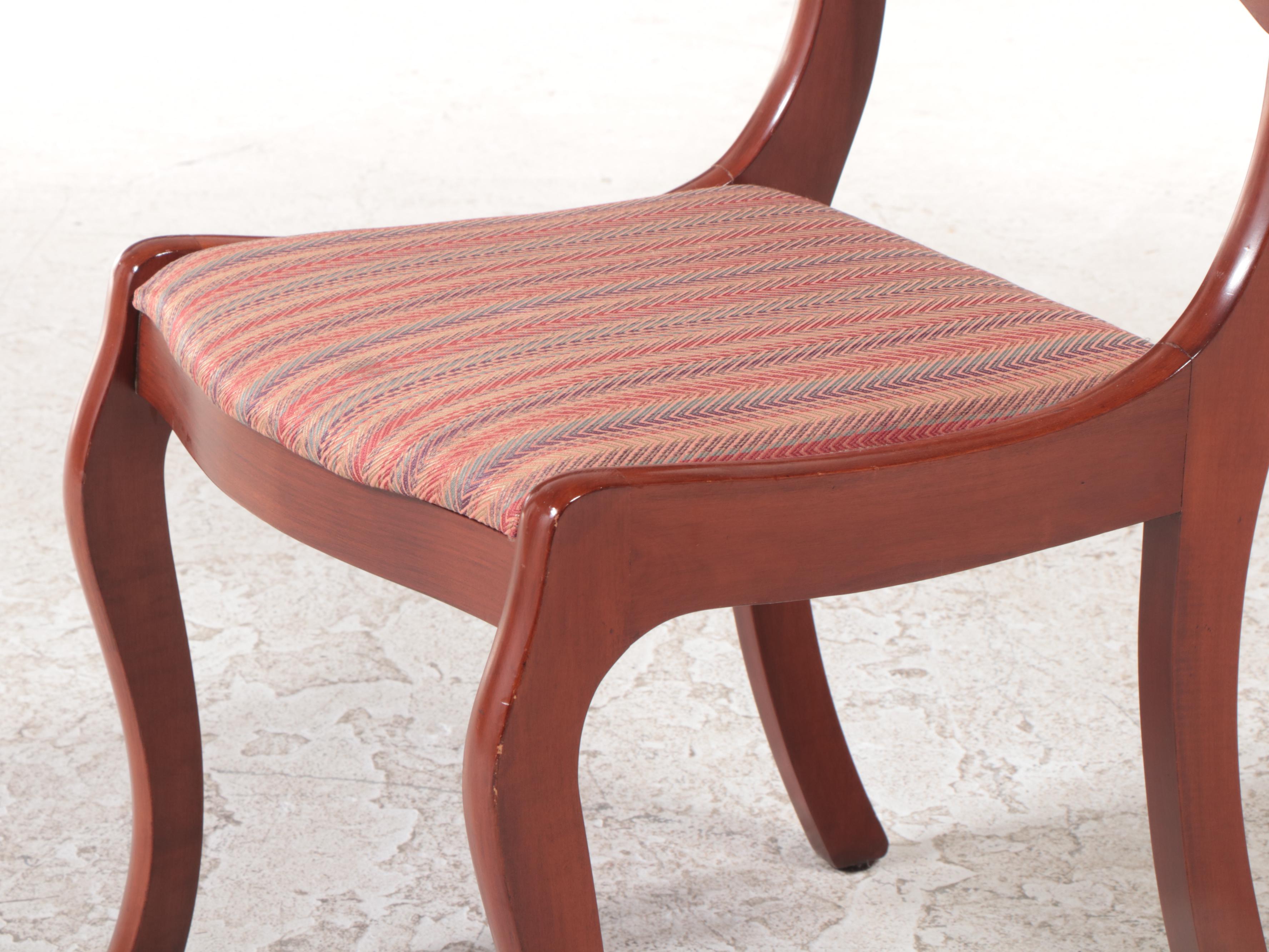 Cherry Drop-Leaf Dining Set with Rose-Carved Chairs