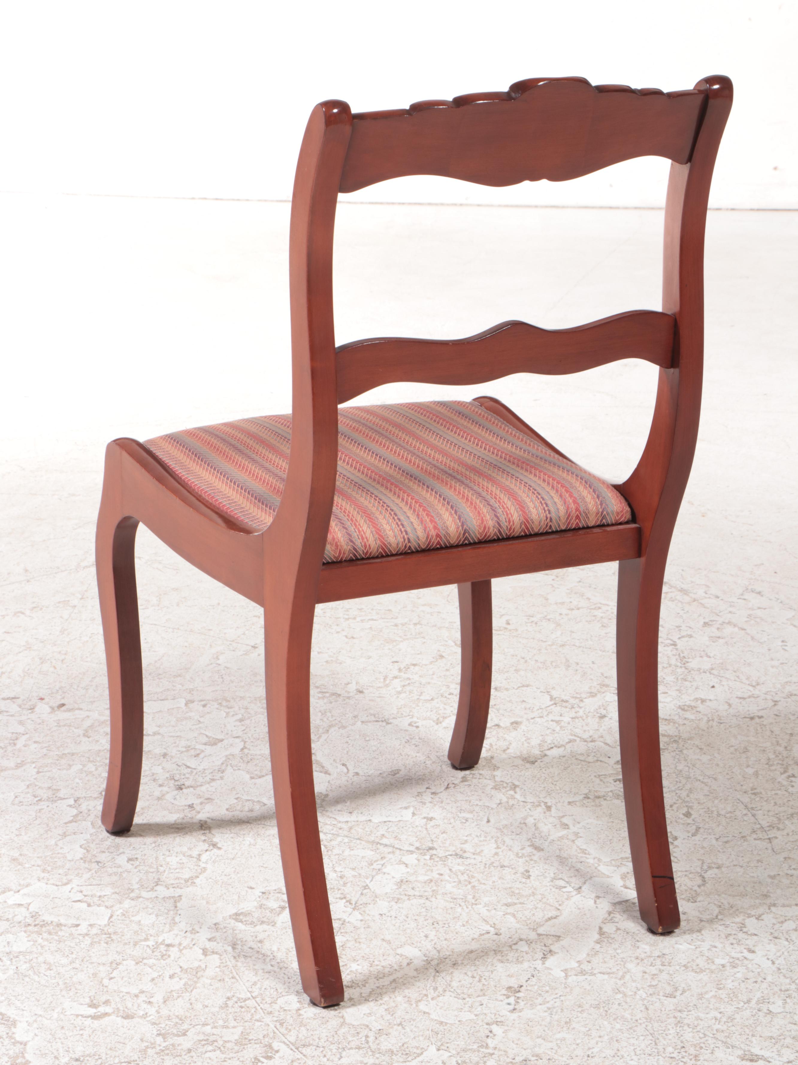 Cherry Drop-Leaf Dining Set with Rose-Carved Chairs