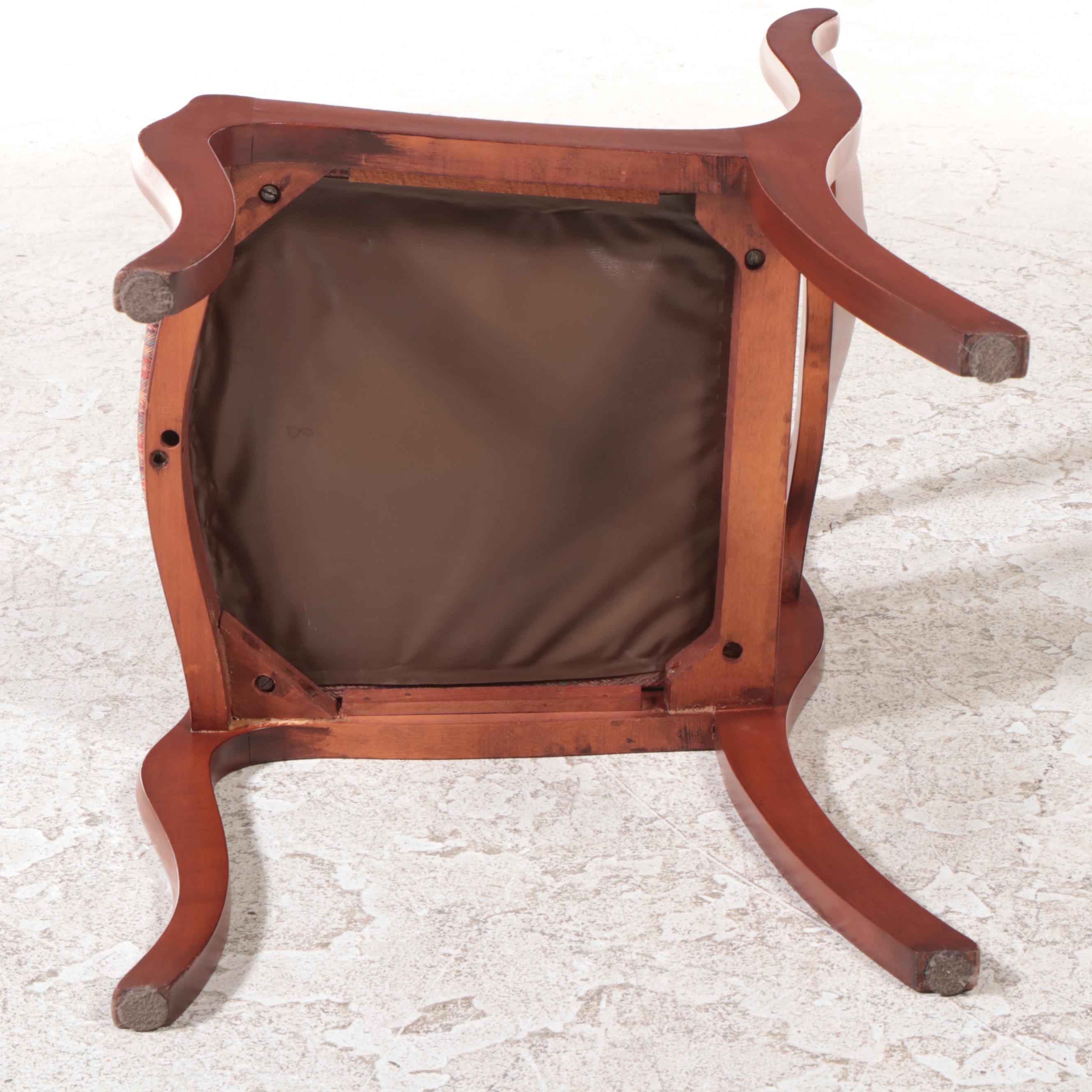 Cherry Drop-Leaf Dining Set with Rose-Carved Chairs