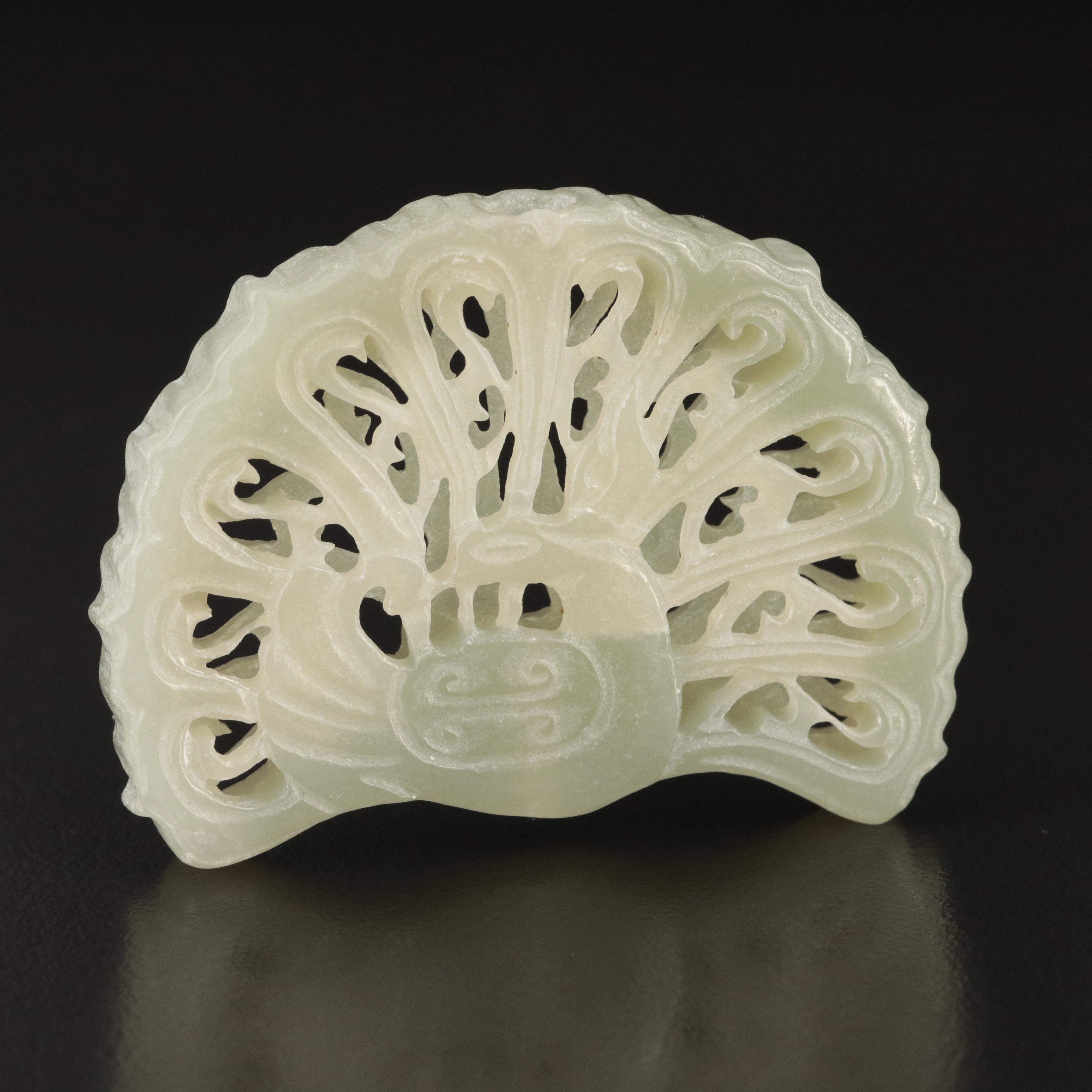 Loose Carved Jadeite Peacock