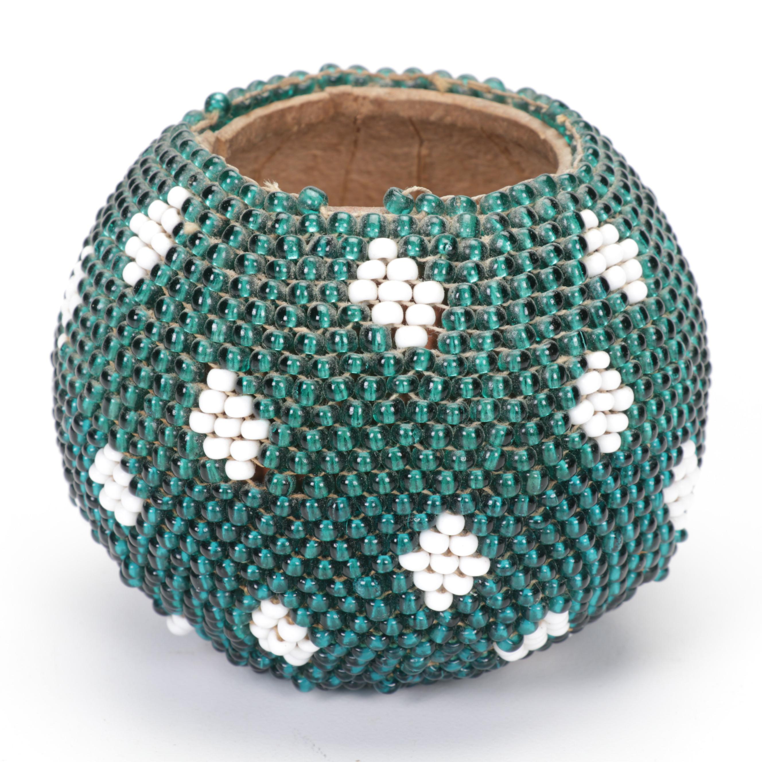 Native American Beaded Buckskin Umbilical Cord Pouch, Projectile Points, & More