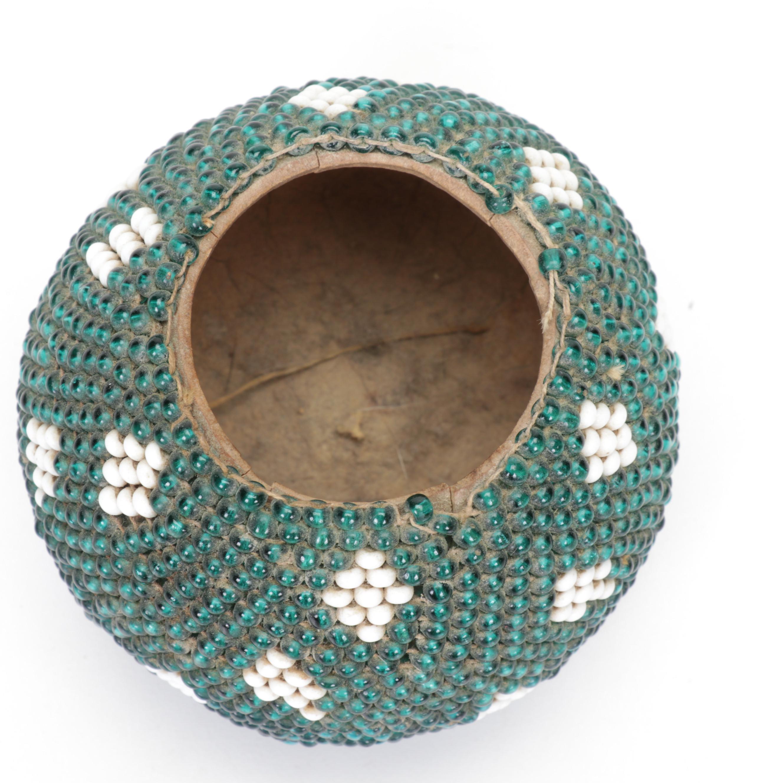 Native American Beaded Buckskin Umbilical Cord Pouch, Projectile Points, & More