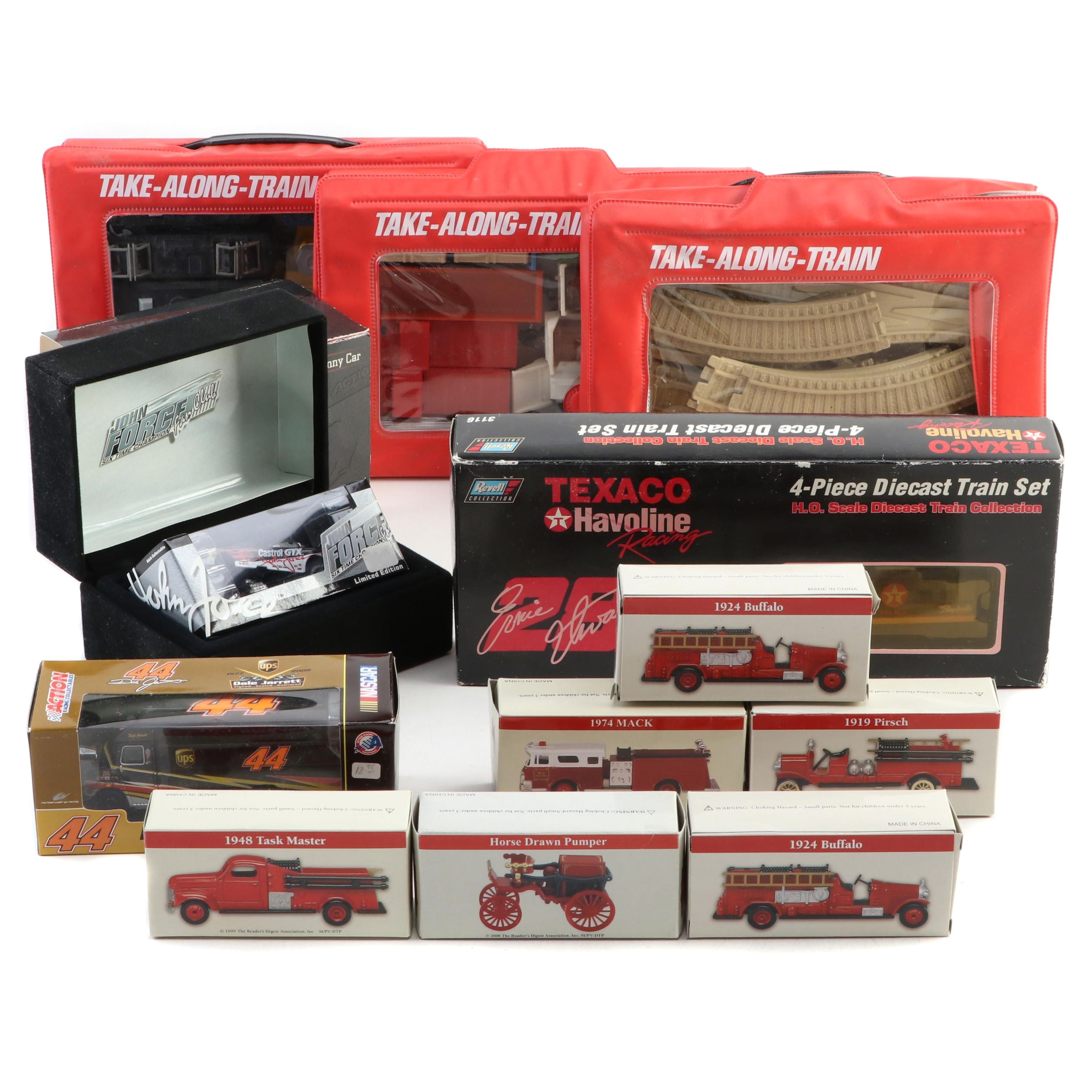 Hot Wheels Railroad Take-Along-Train Sets, Revell Diecast Train Set, and More
