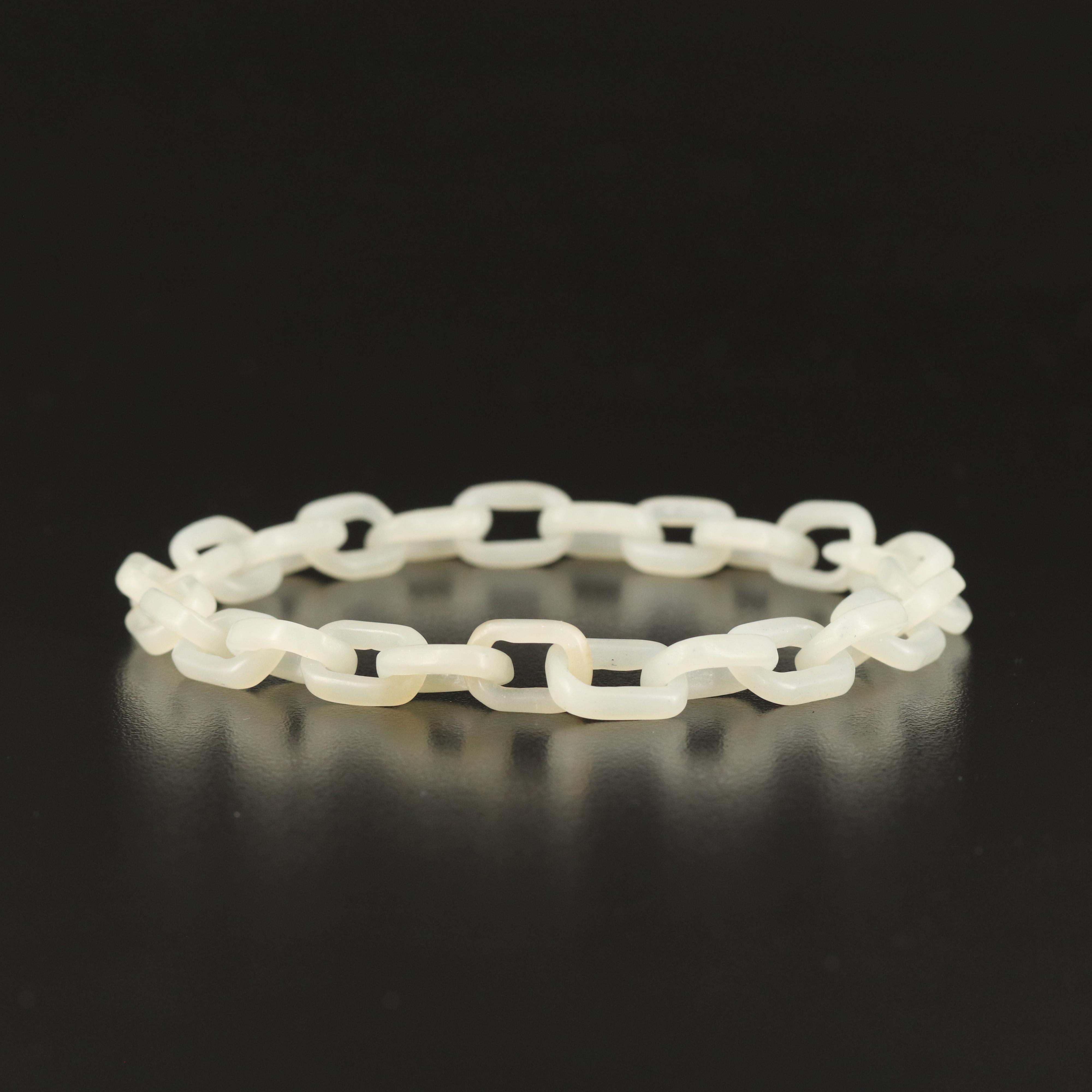 Carved Serpentine Cable Chain Link Bracelet