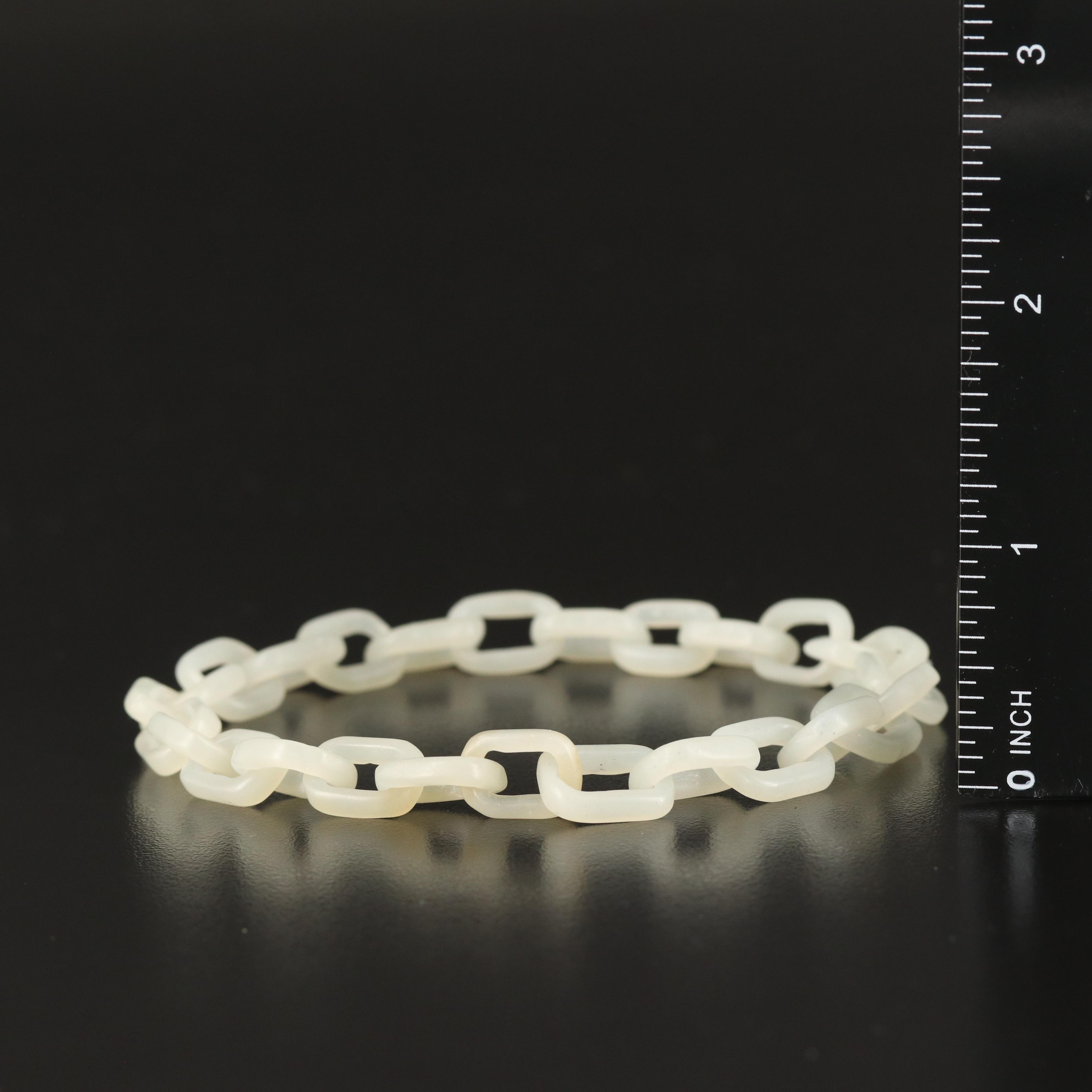 Carved Serpentine Cable Chain Link Bracelet
