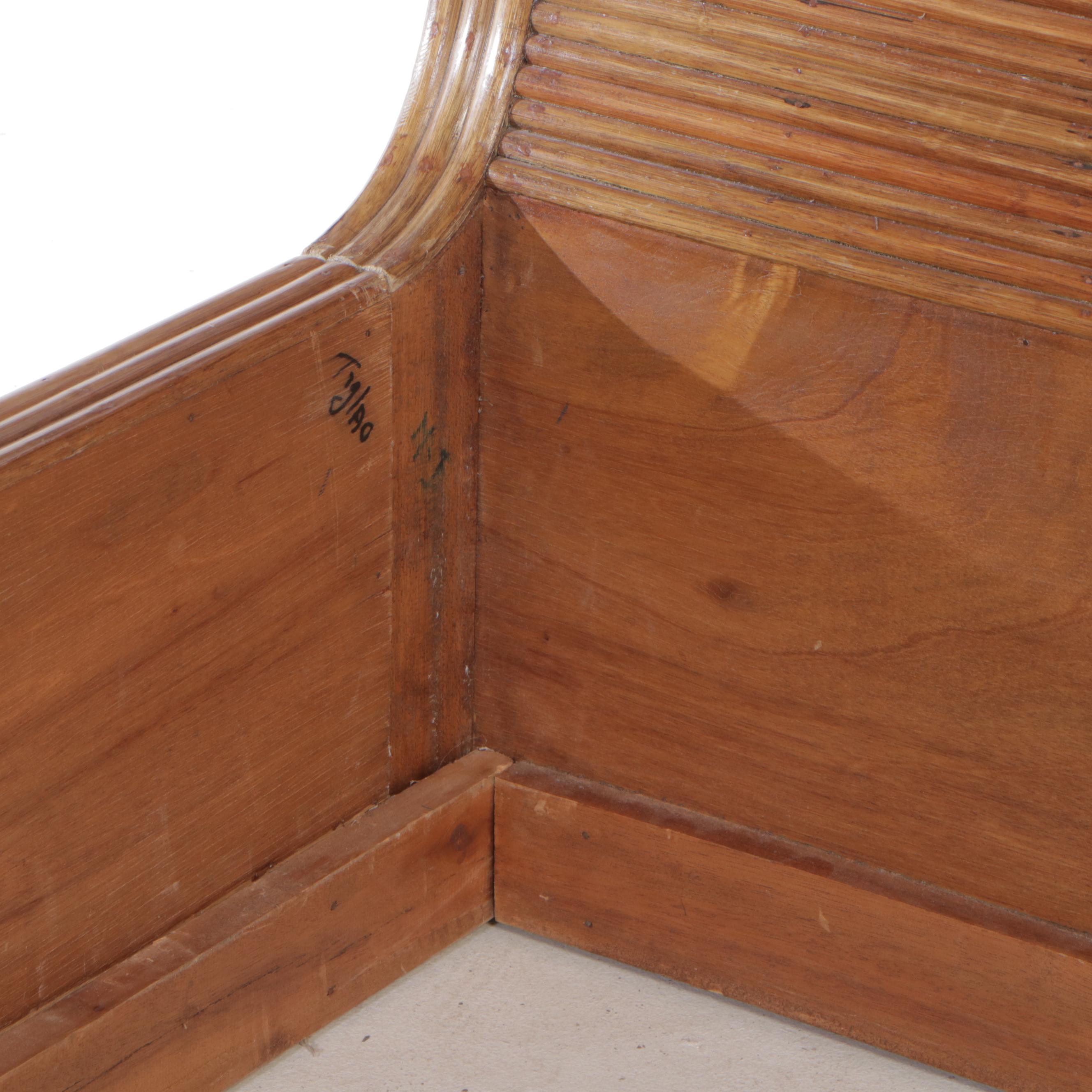 Twin-Size Rattan Sleigh Bed