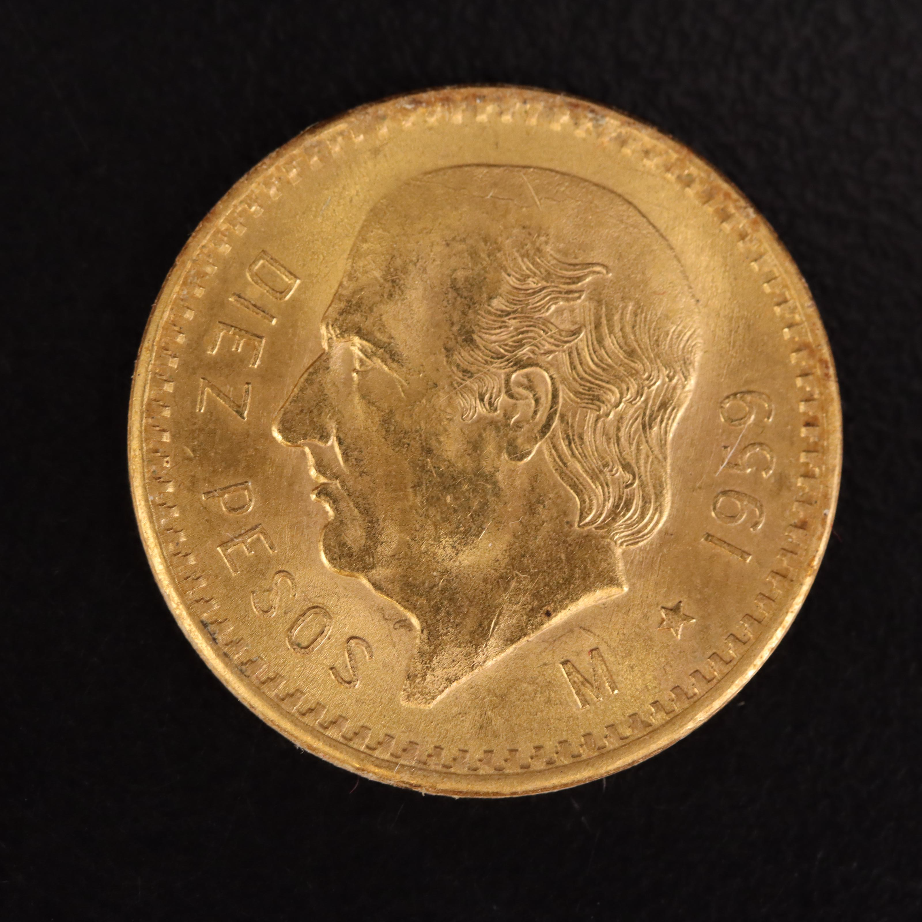 1959 Mexican Diez Pesos Gold Coin