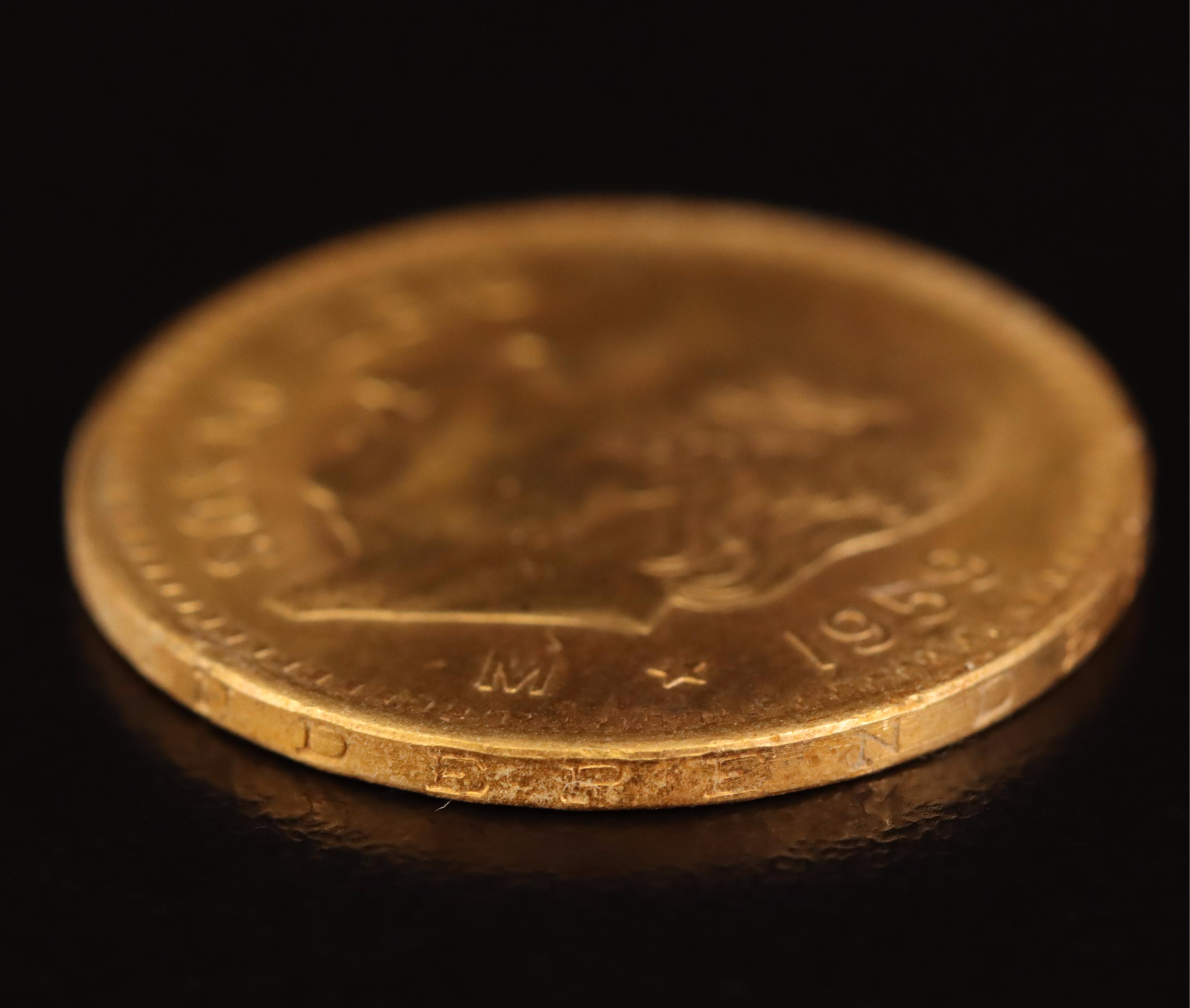 1959 Mexican Diez Pesos Gold Coin