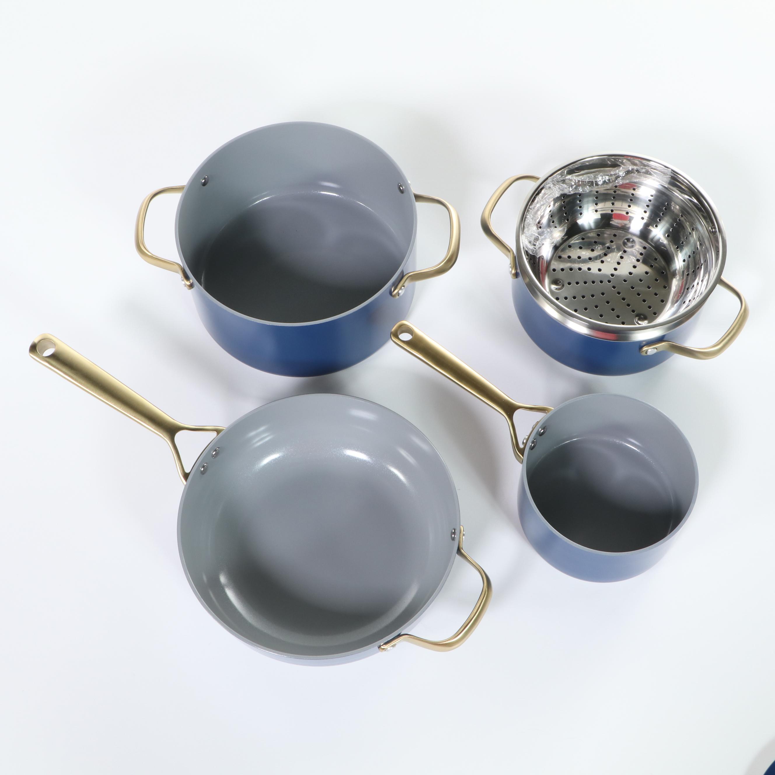 Member's Mark Eleven-Piece Modern Ceramic Cookware Set in Navy