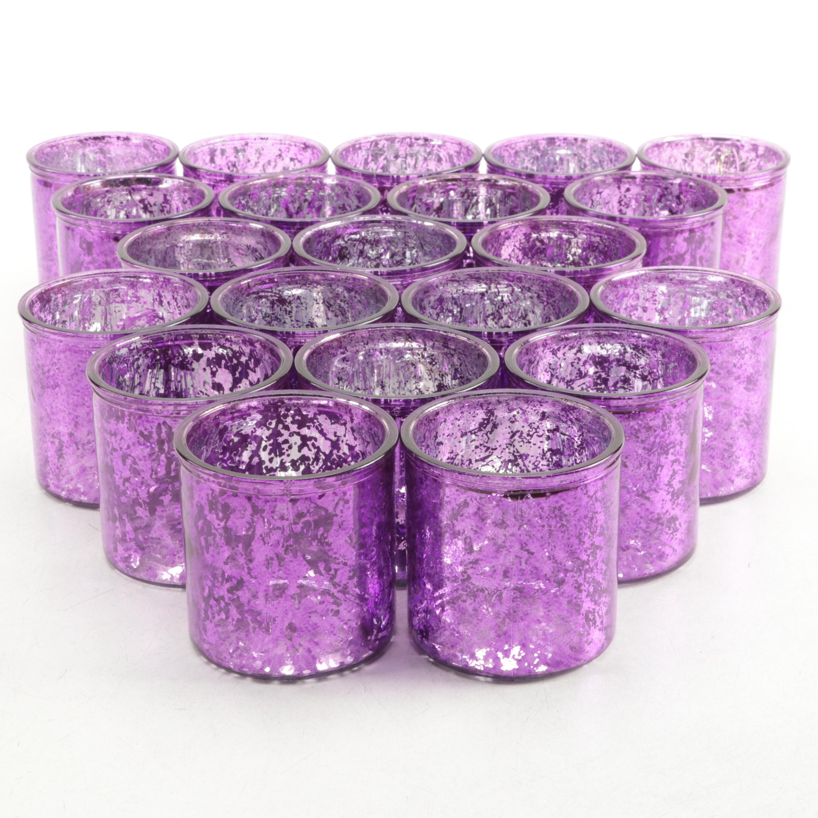 Purple Mercury Glass Votive Holders
