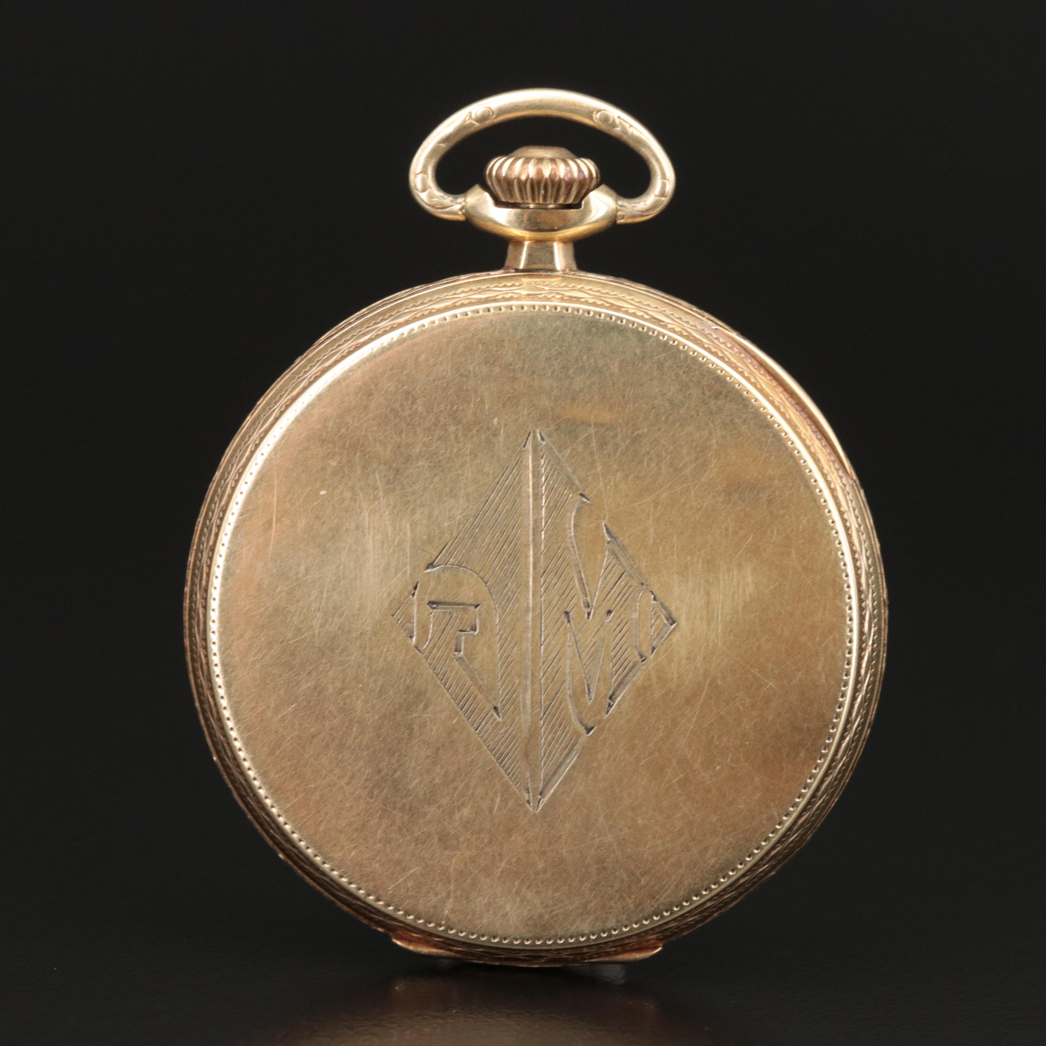 14K Waltham Open Face Pocket Watch