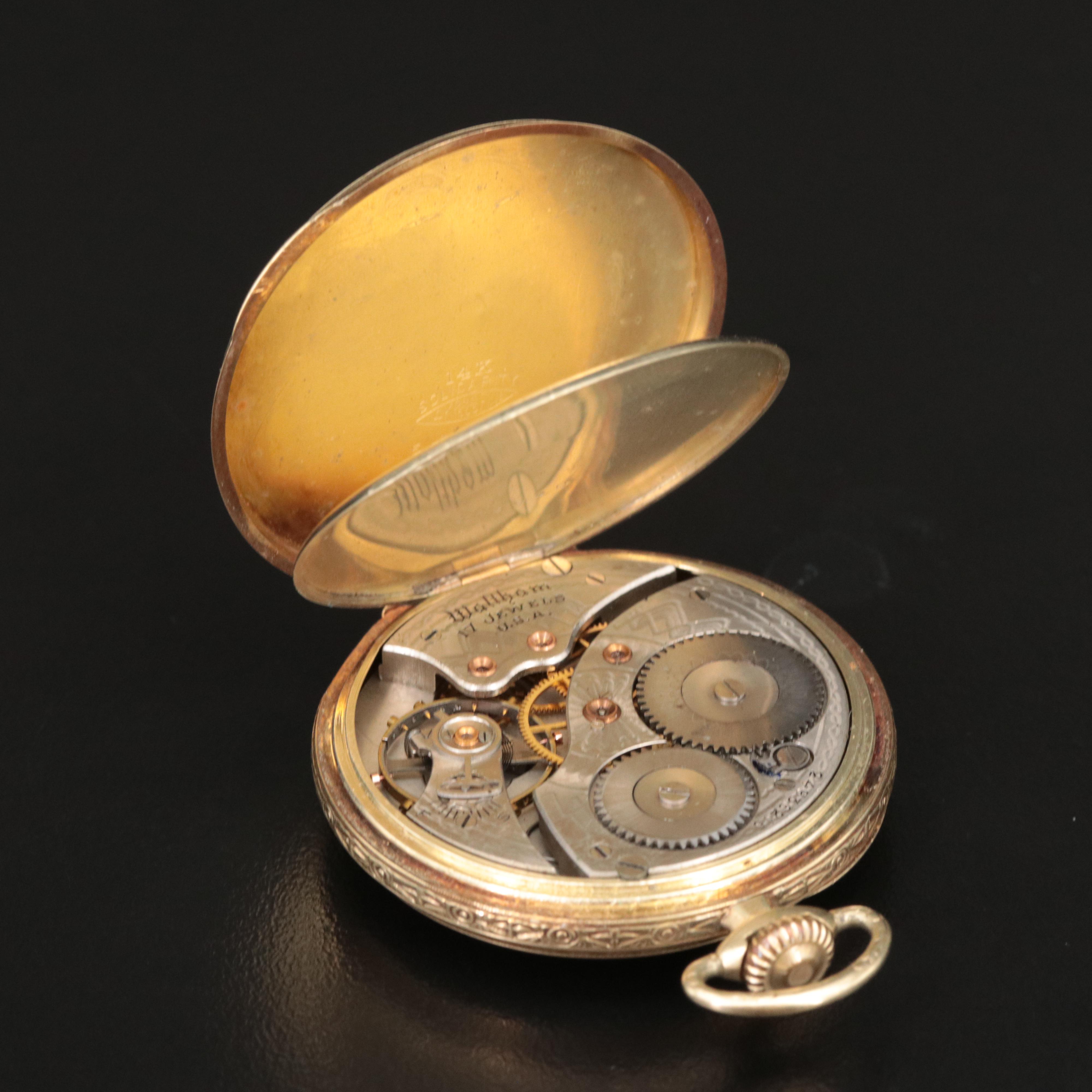 14K Waltham Open Face Pocket Watch