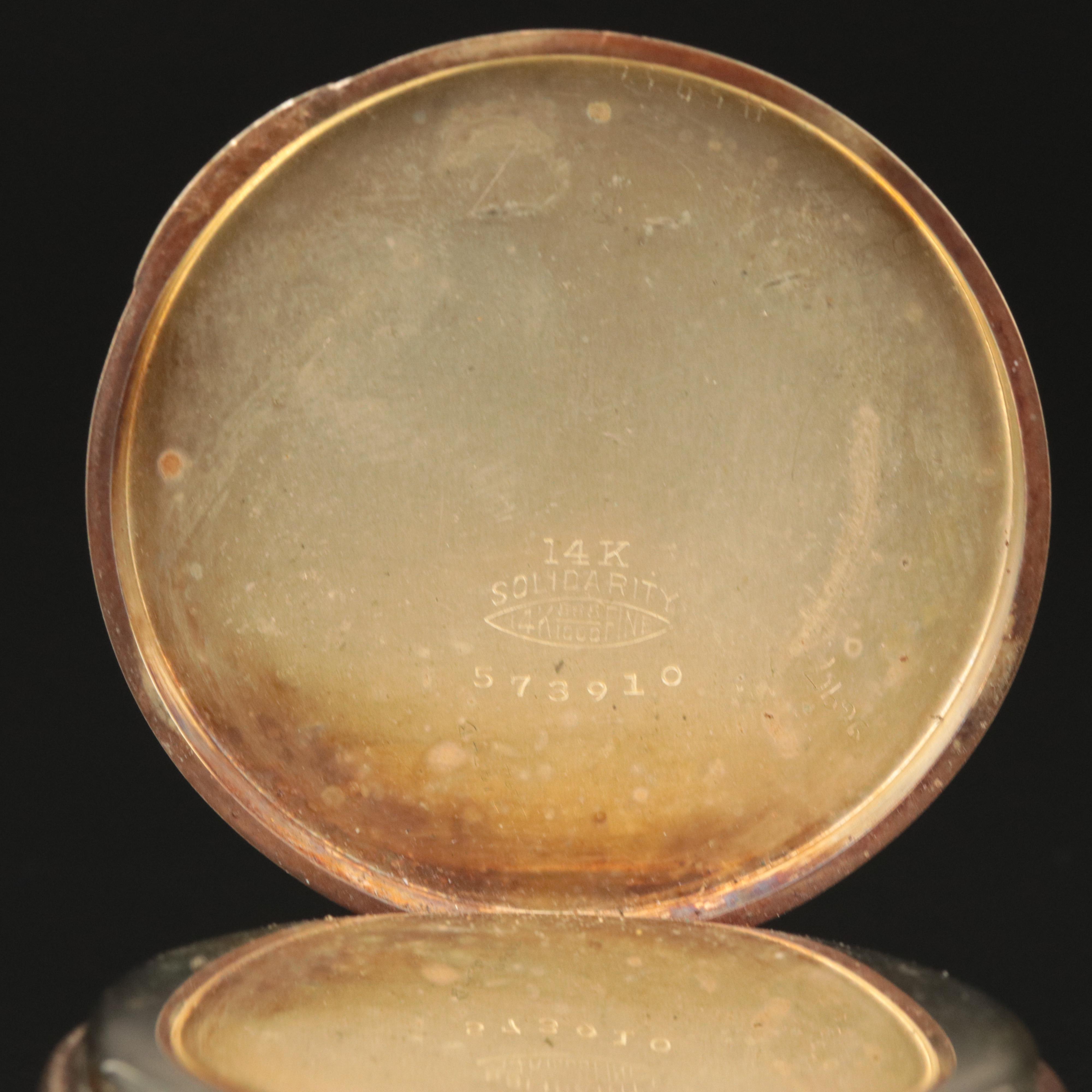 14K Waltham Open Face Pocket Watch