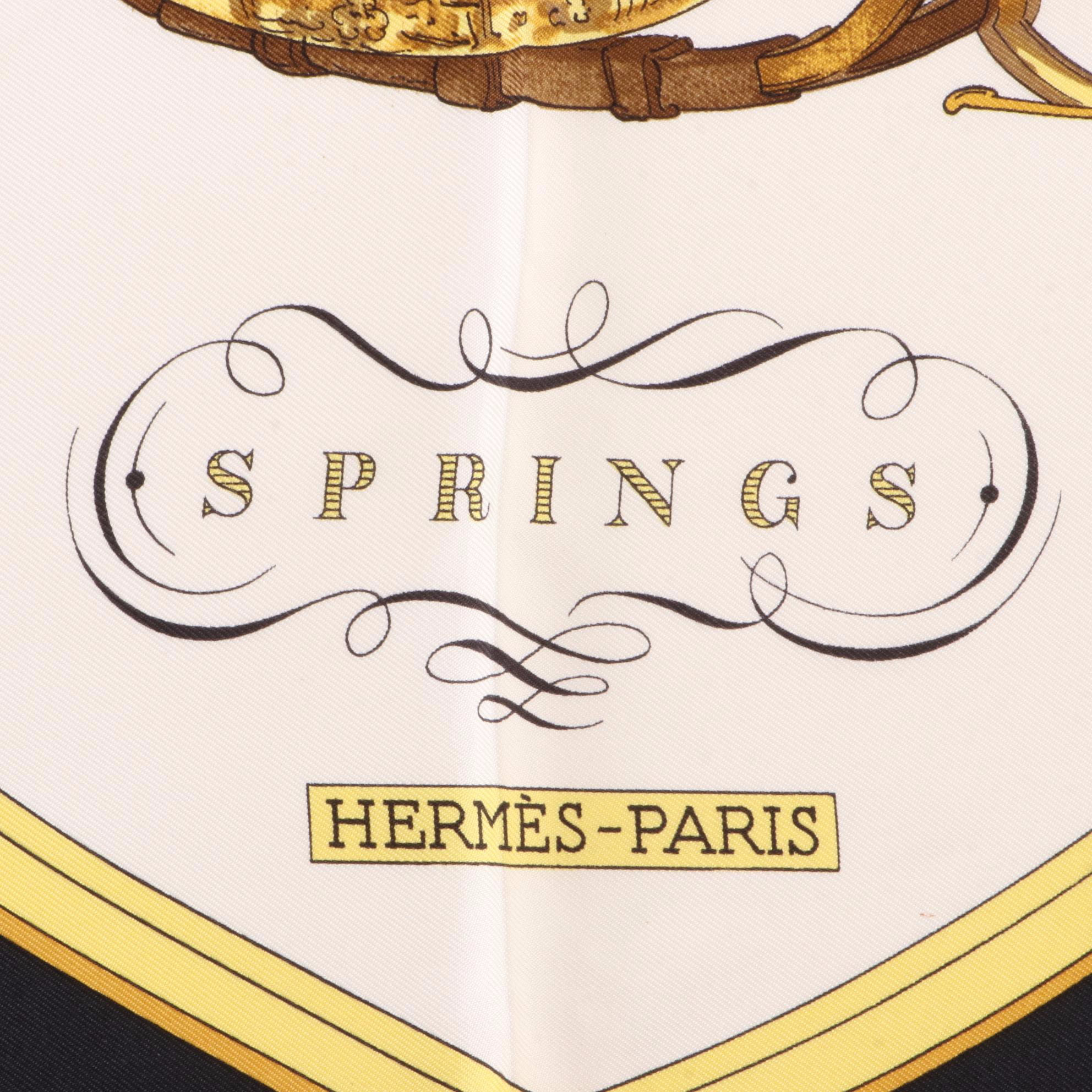 Hermès "Springs" Scarf 90 in Silk Twill