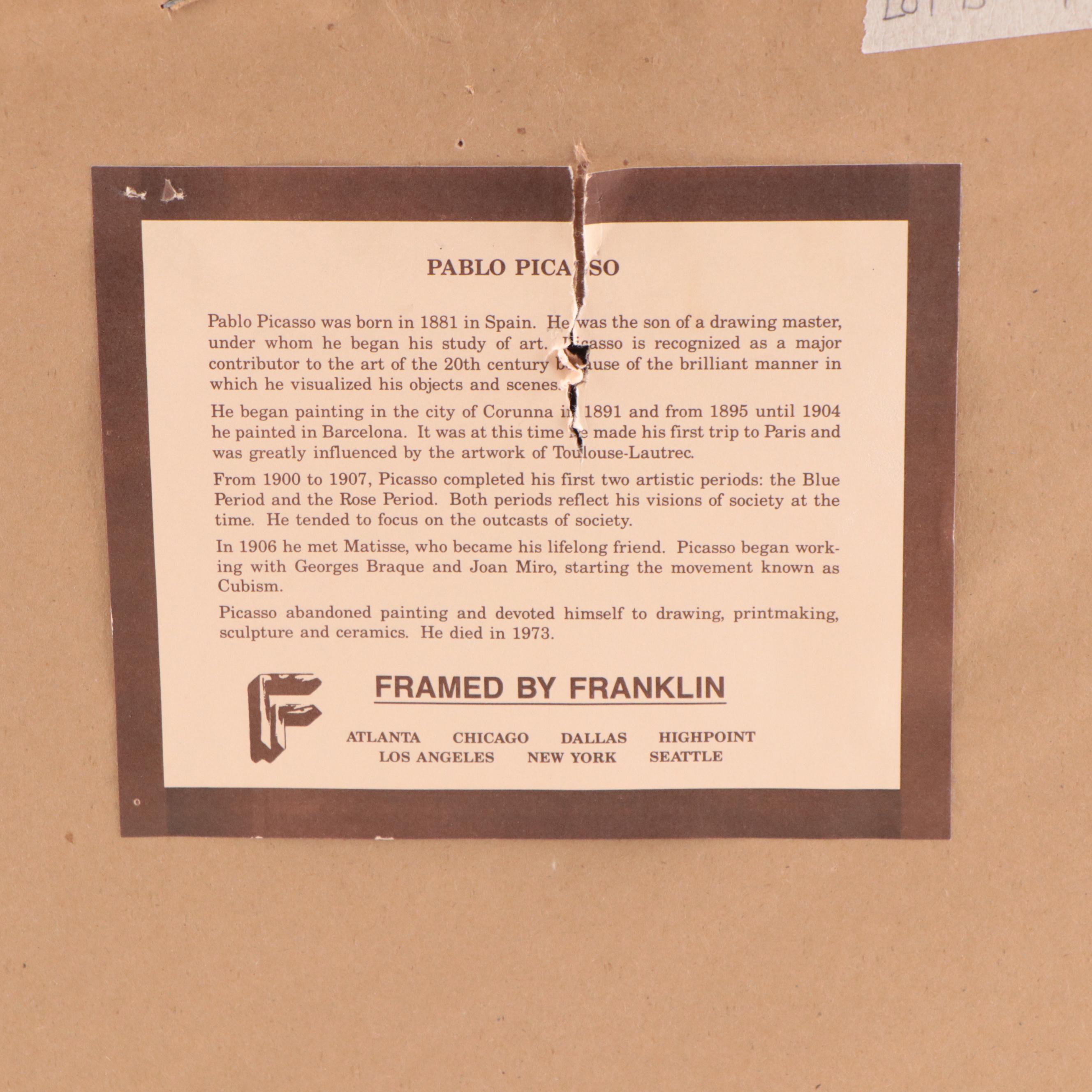 Lithograph After Pablo Picasso "Sleeping Woman"