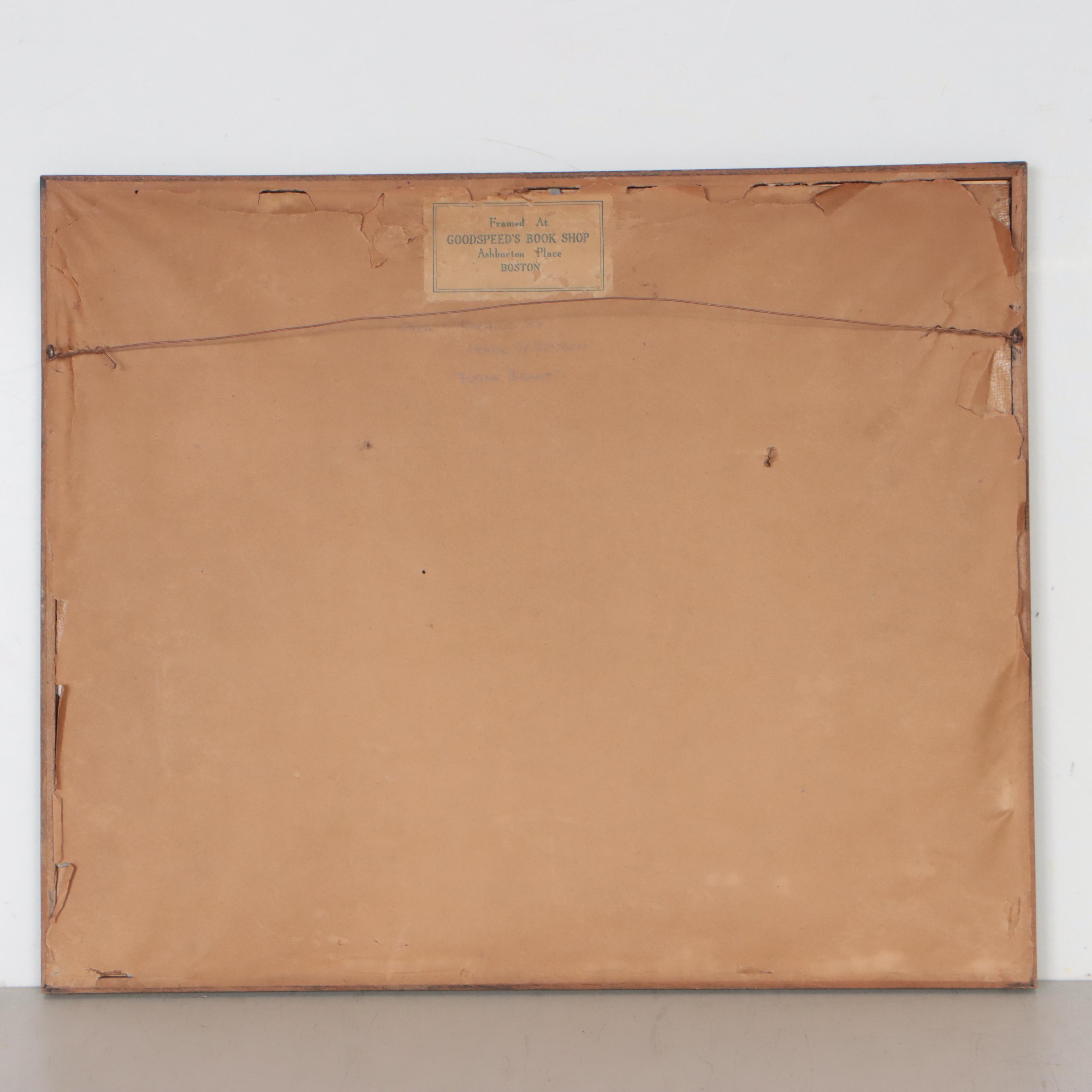 Frank W. Benson Drypoint Etching "Flying Brant," 1925