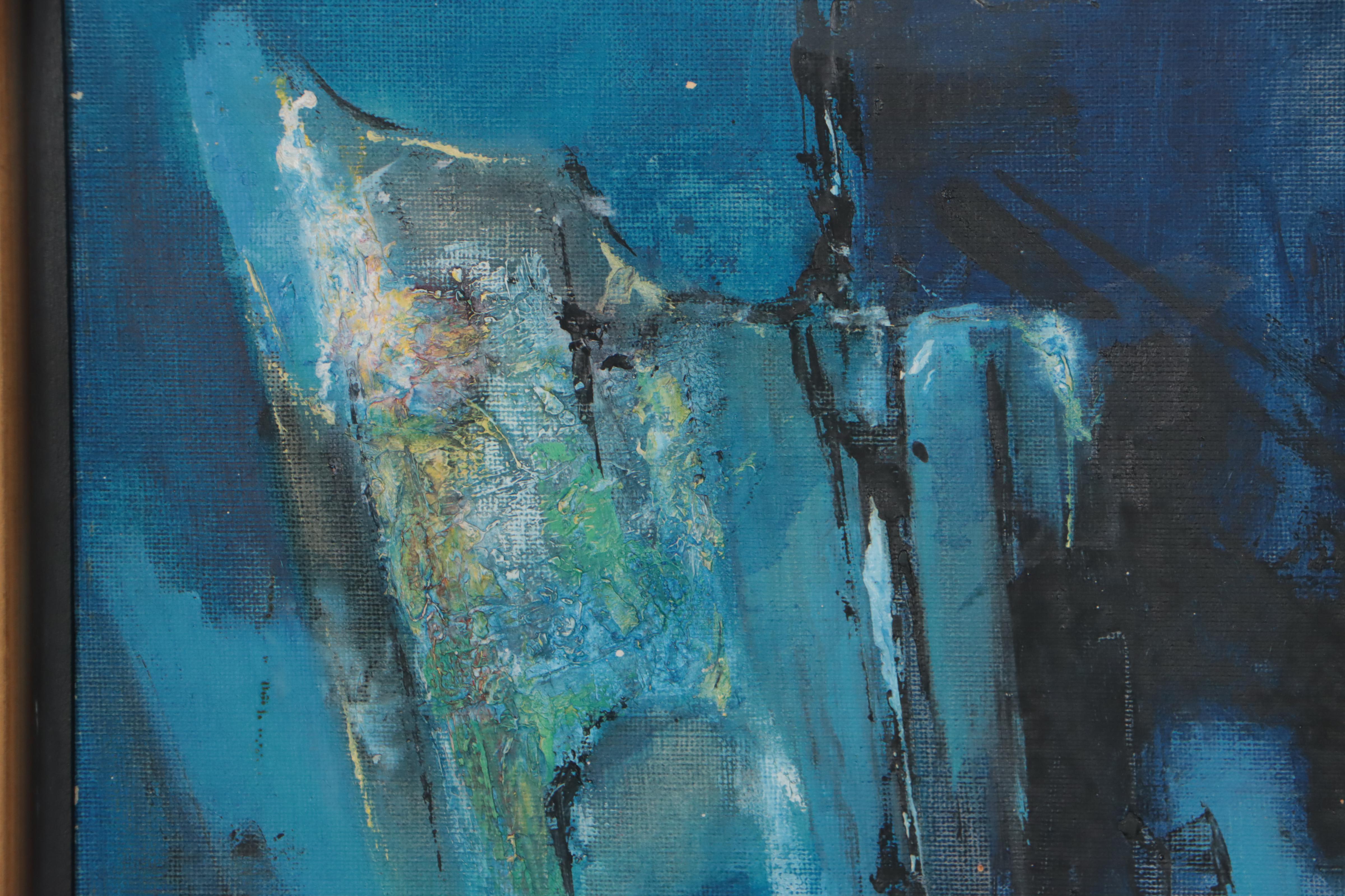 Charles Ragland Bunnell Modernist Abstract Oil Painting, 1958