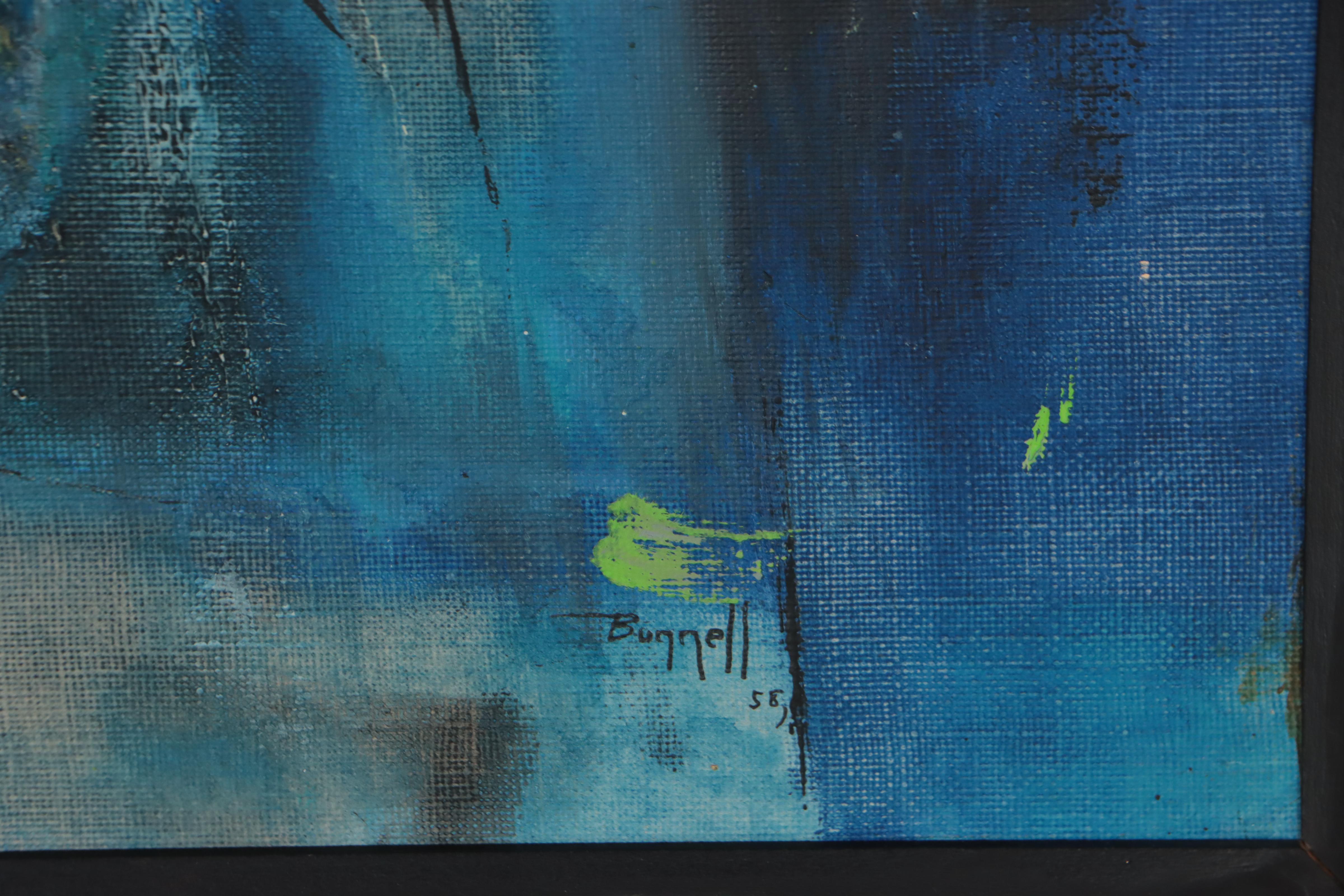 Charles Ragland Bunnell Modernist Abstract Oil Painting, 1958