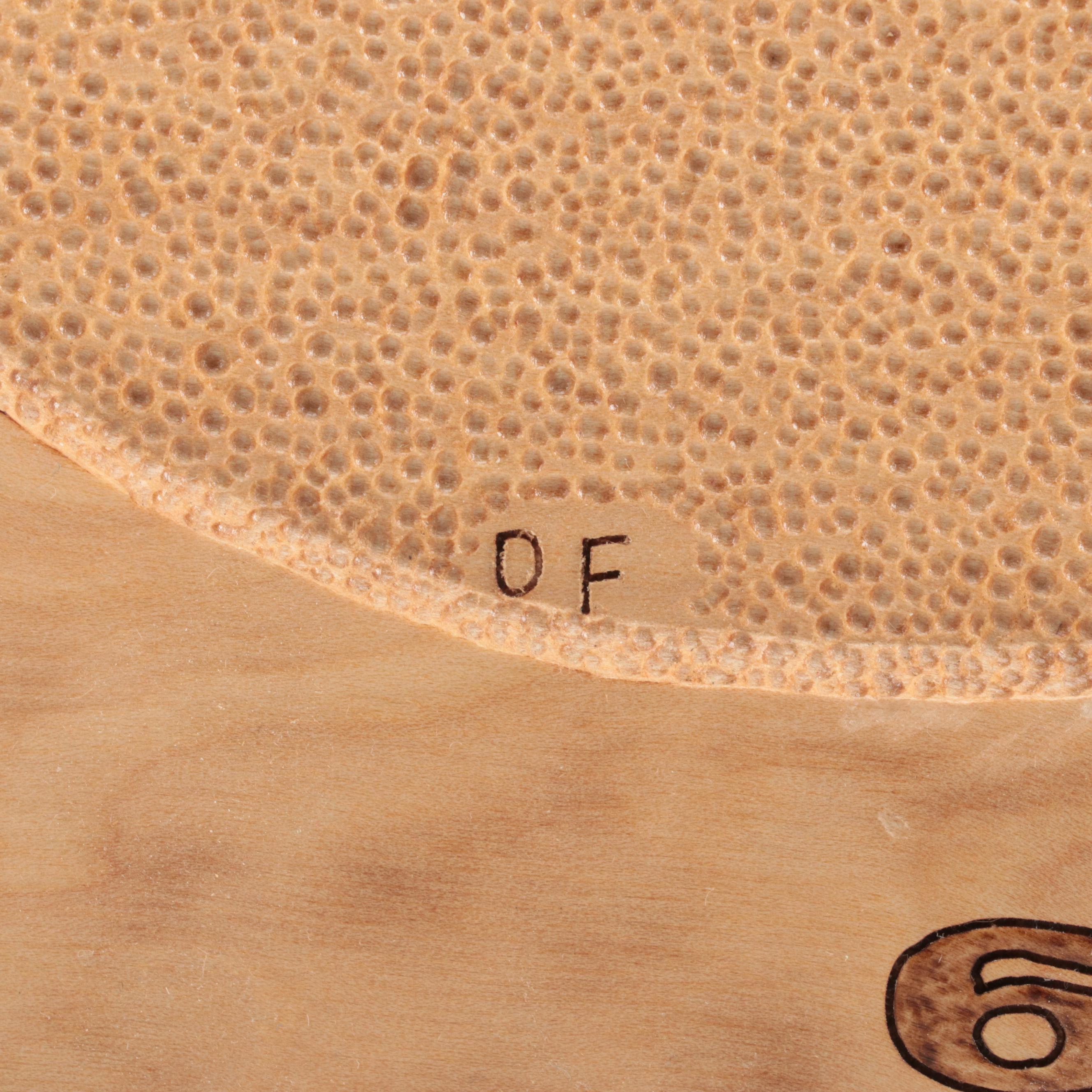 Pyrography Wooden Clock and Bowls with Other Carved Wood Décor