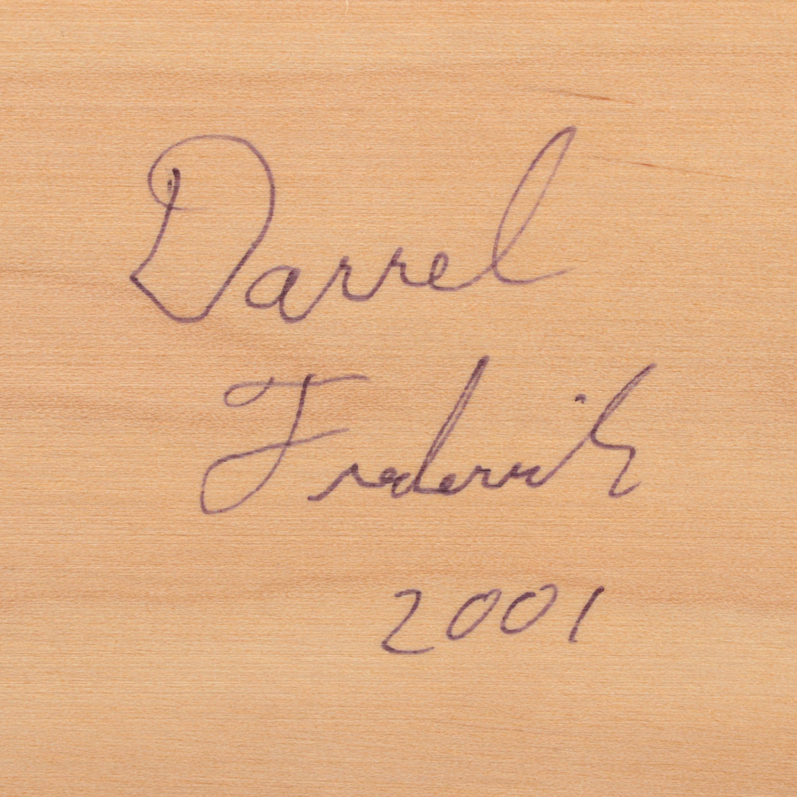 Pyrography Wooden Clock and Bowls with Other Carved Wood Décor