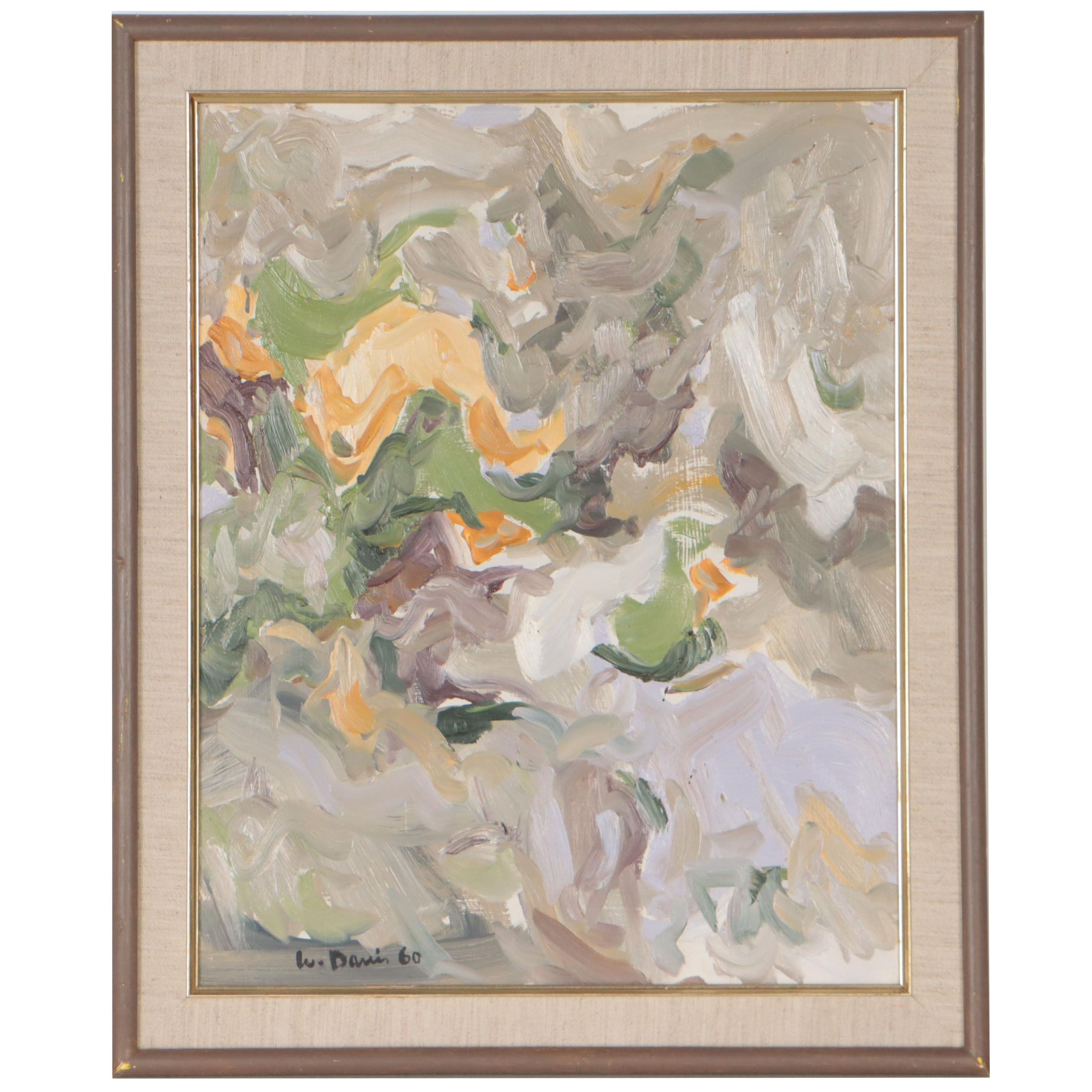 Warren Davis Abstract Expressionist Oil Painting