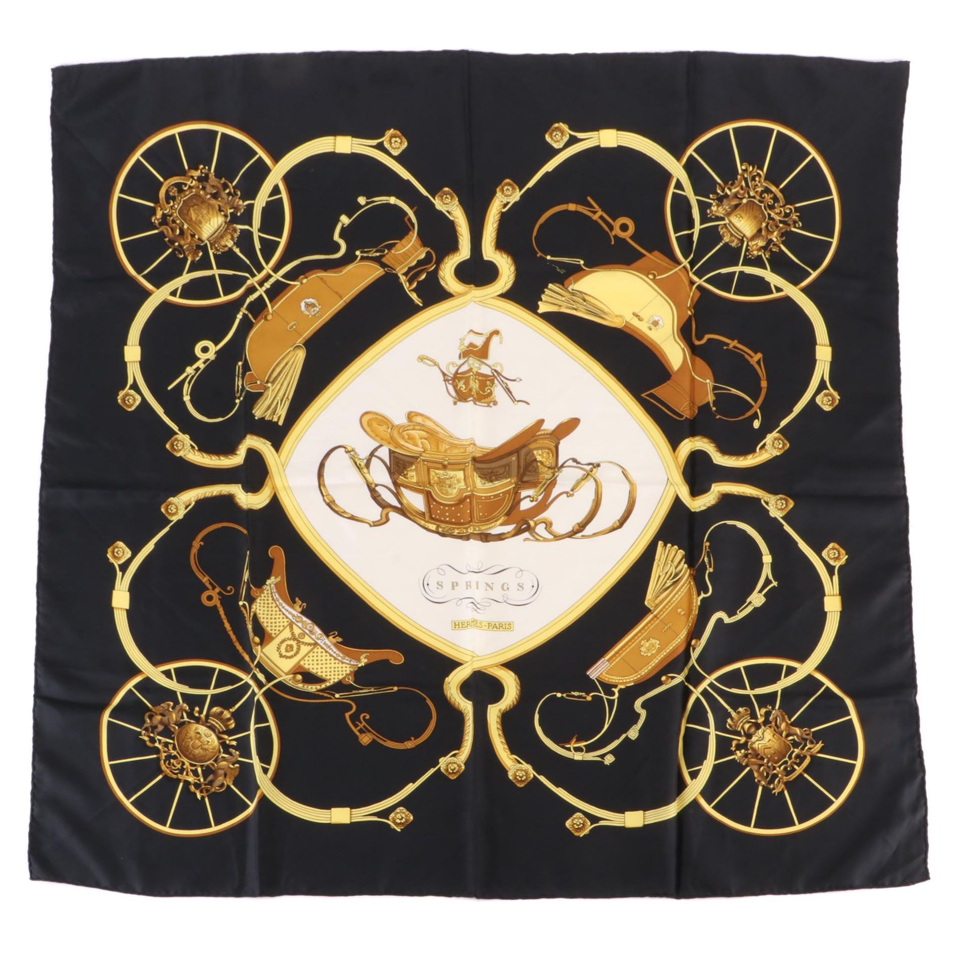 Hermès "Springs" Scarf 90 in Silk Twill