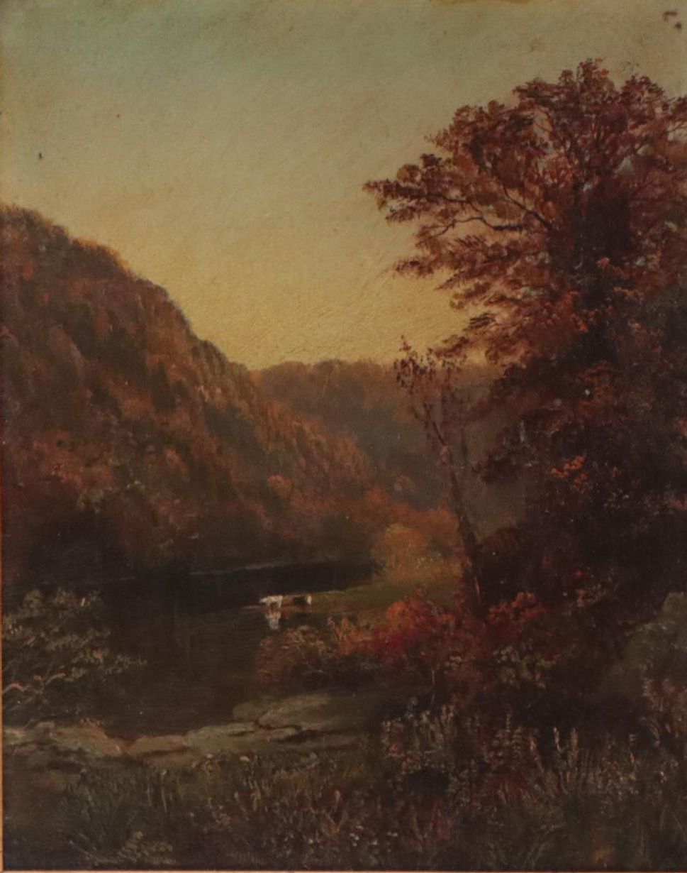 Pastoral River Landscape Oil Painting