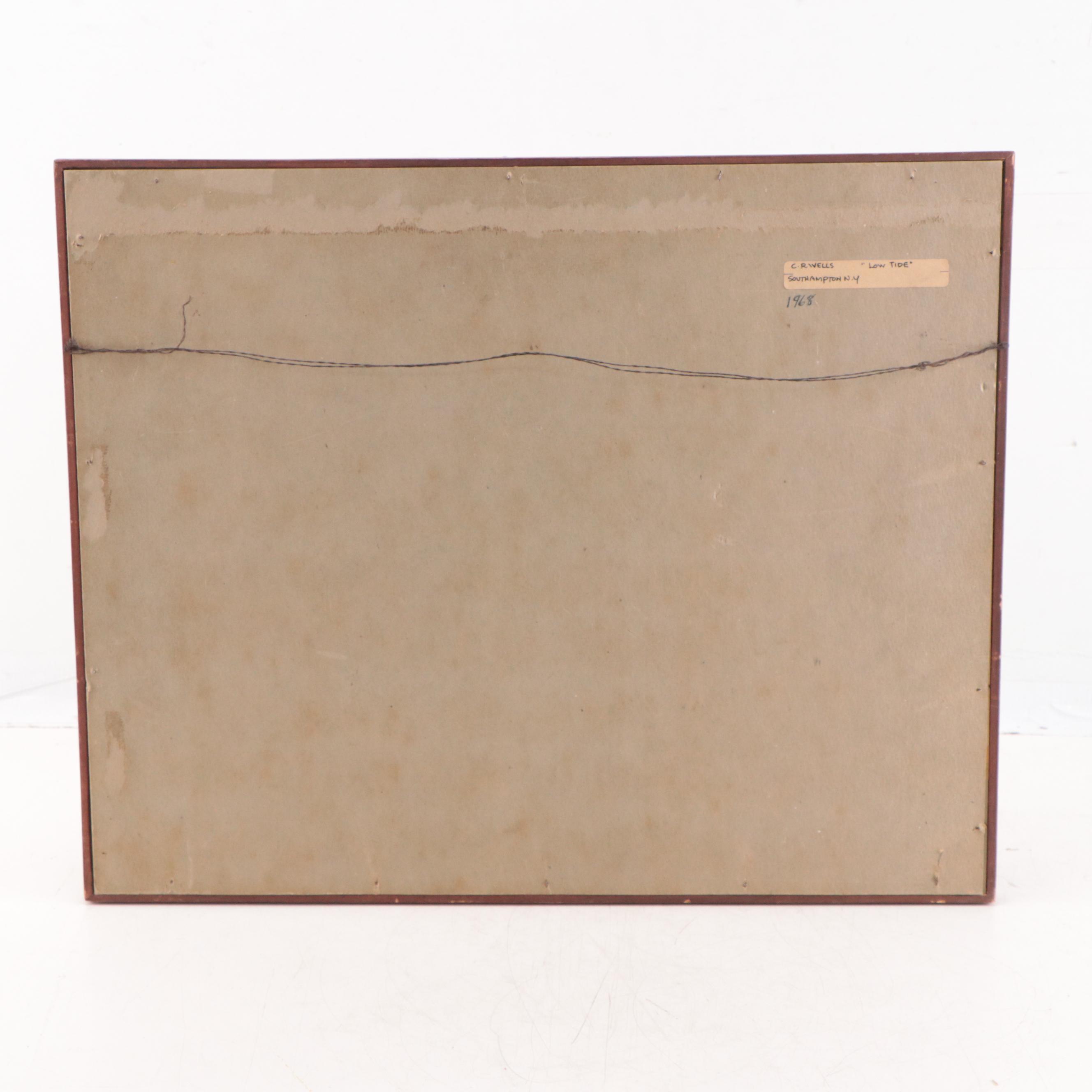 Harbor Scene Watercolor Painting "Low Tide"