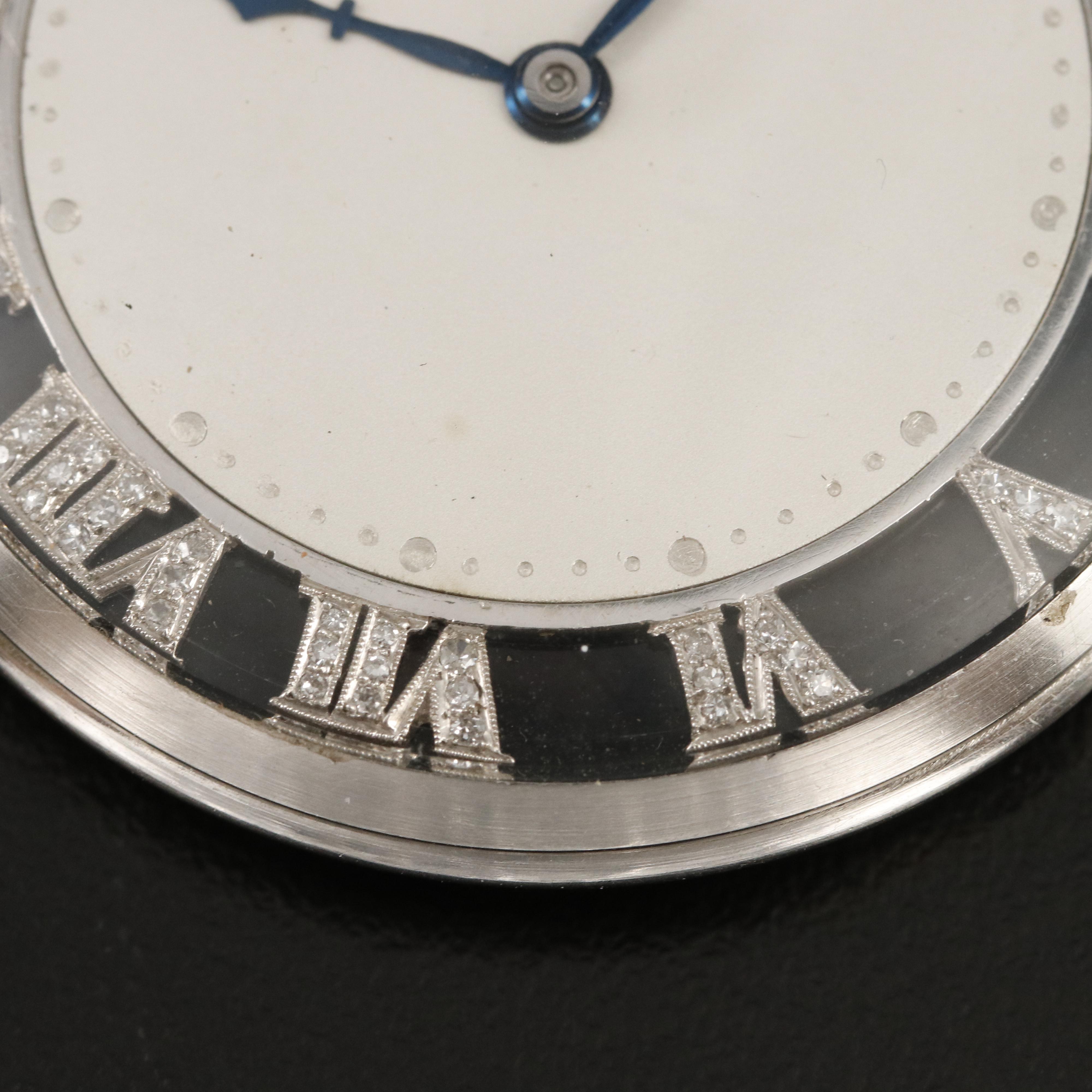 Platinum Meylan Diamond Pocket Watch