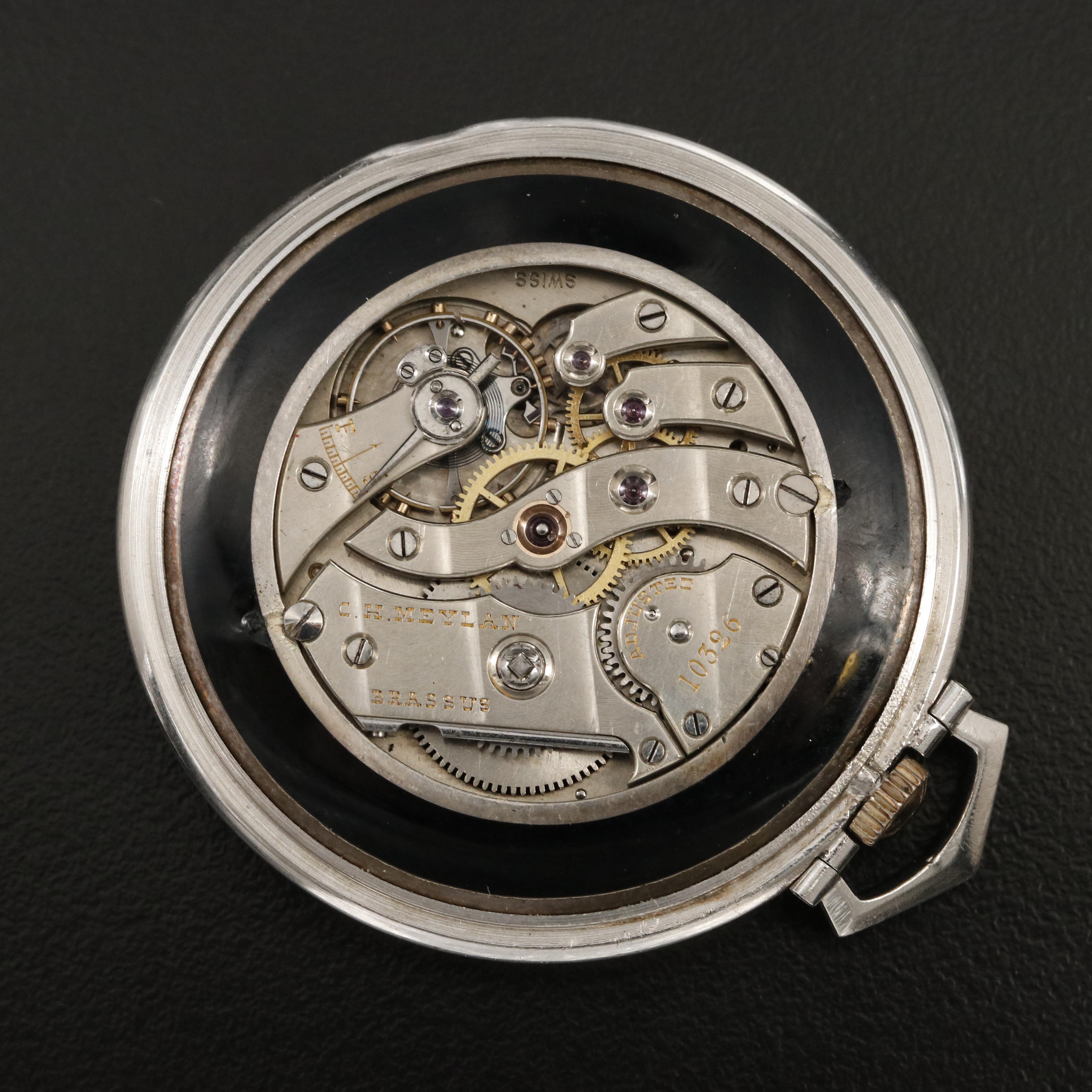 Platinum Meylan Diamond Pocket Watch