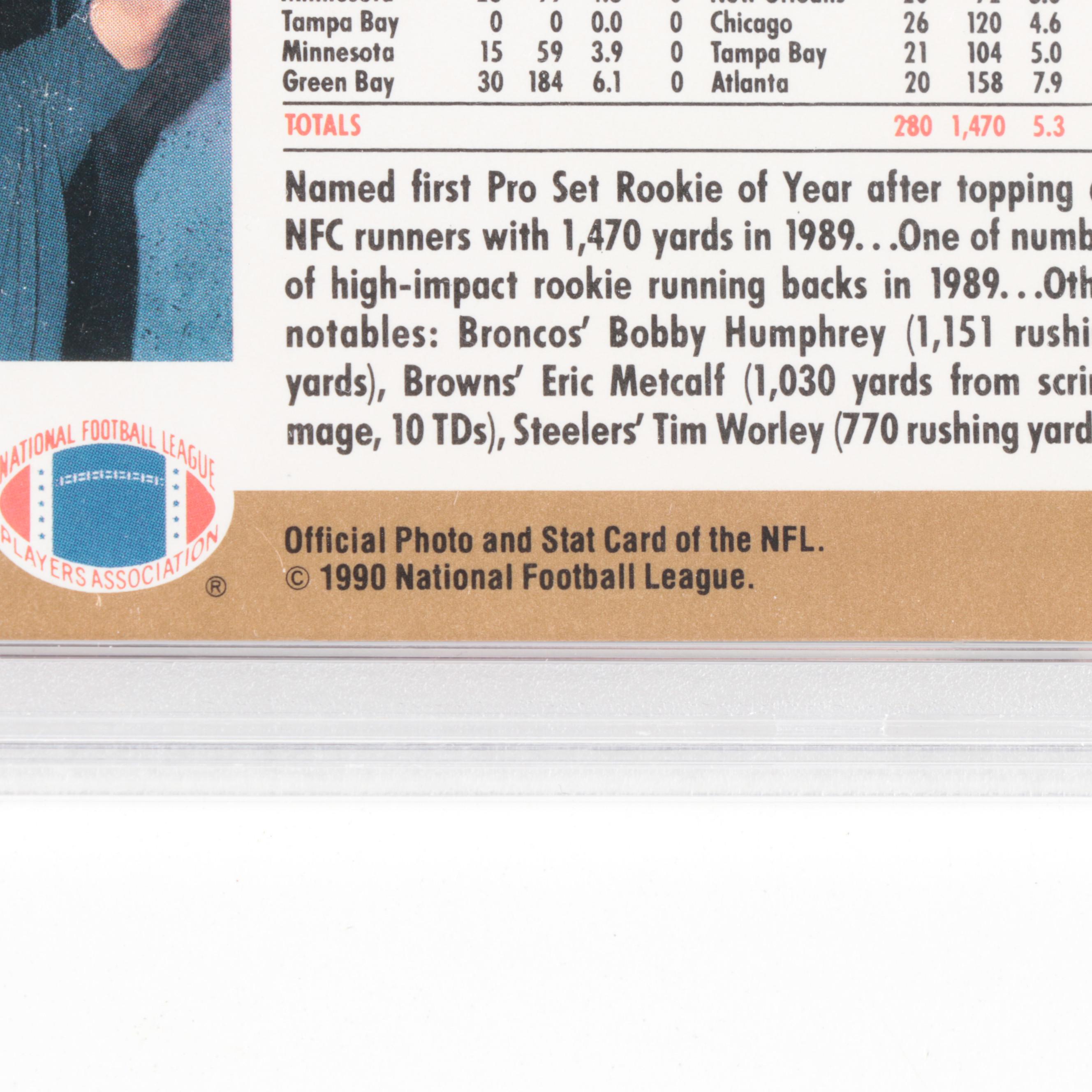 1990 NFL Pro Set Barry Sanders Rookie of the Year #1 PSA 7 NM Football Card