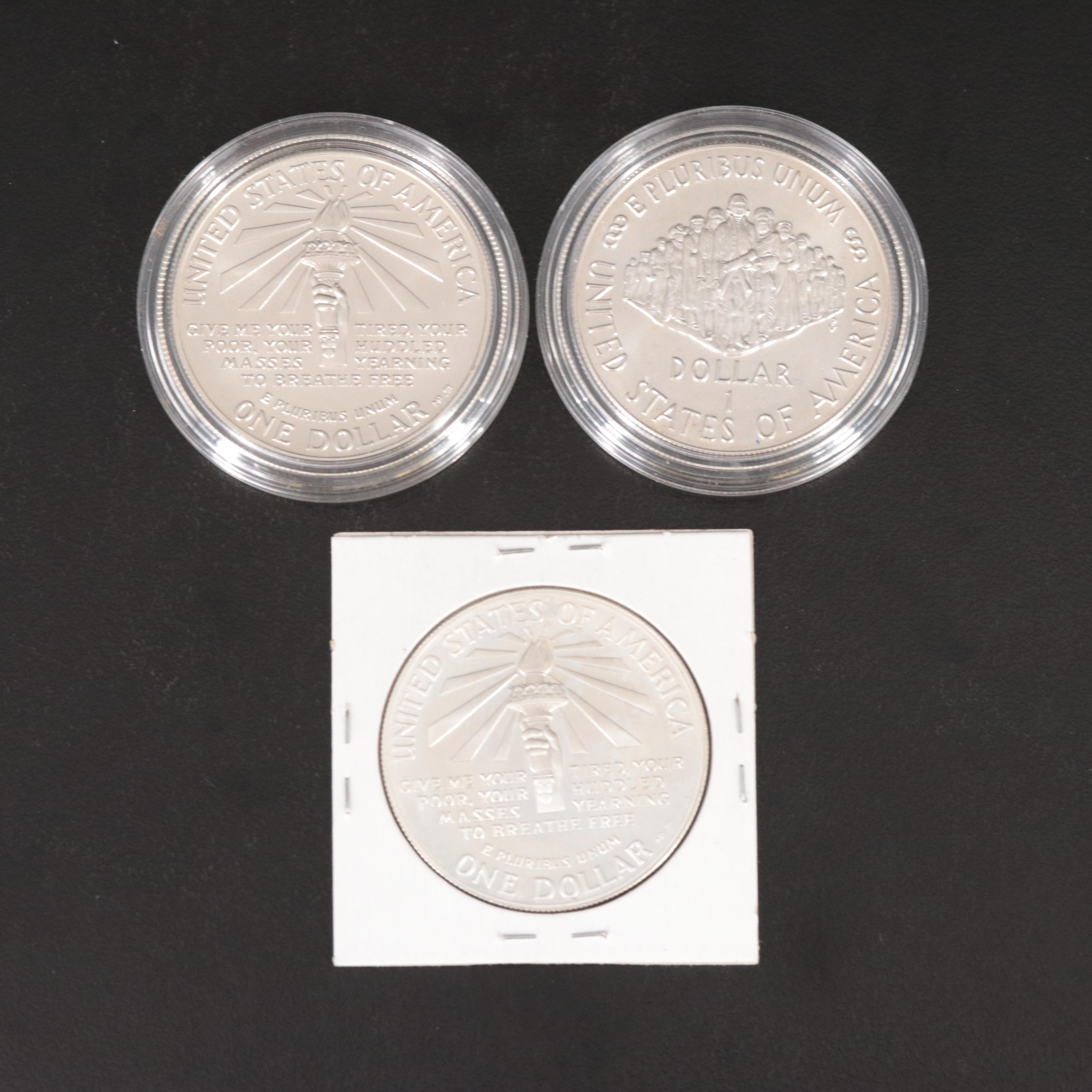 Six Modern U.S. Commemorative Silver Dollars