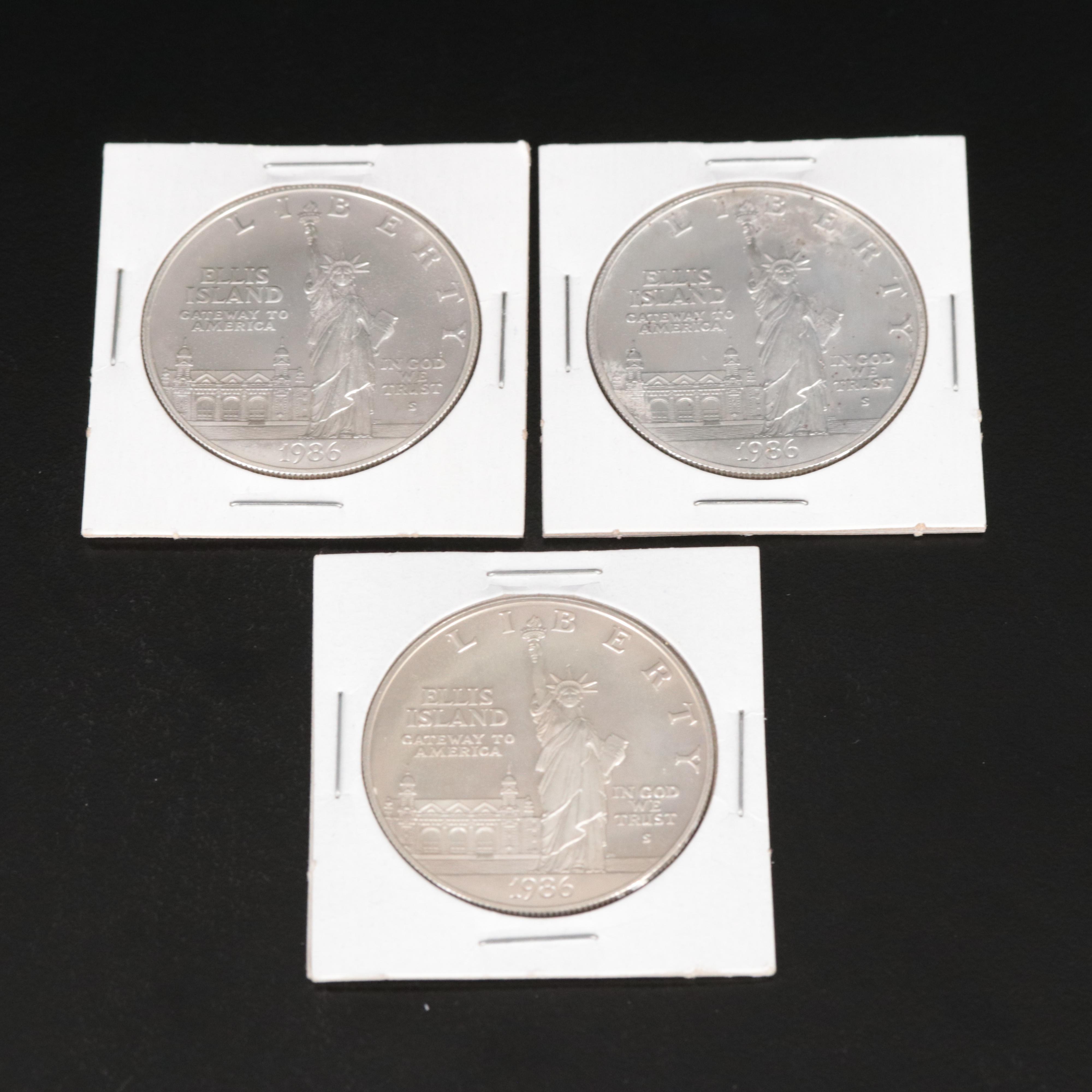 Six Modern U.S. Commemorative Silver Dollars