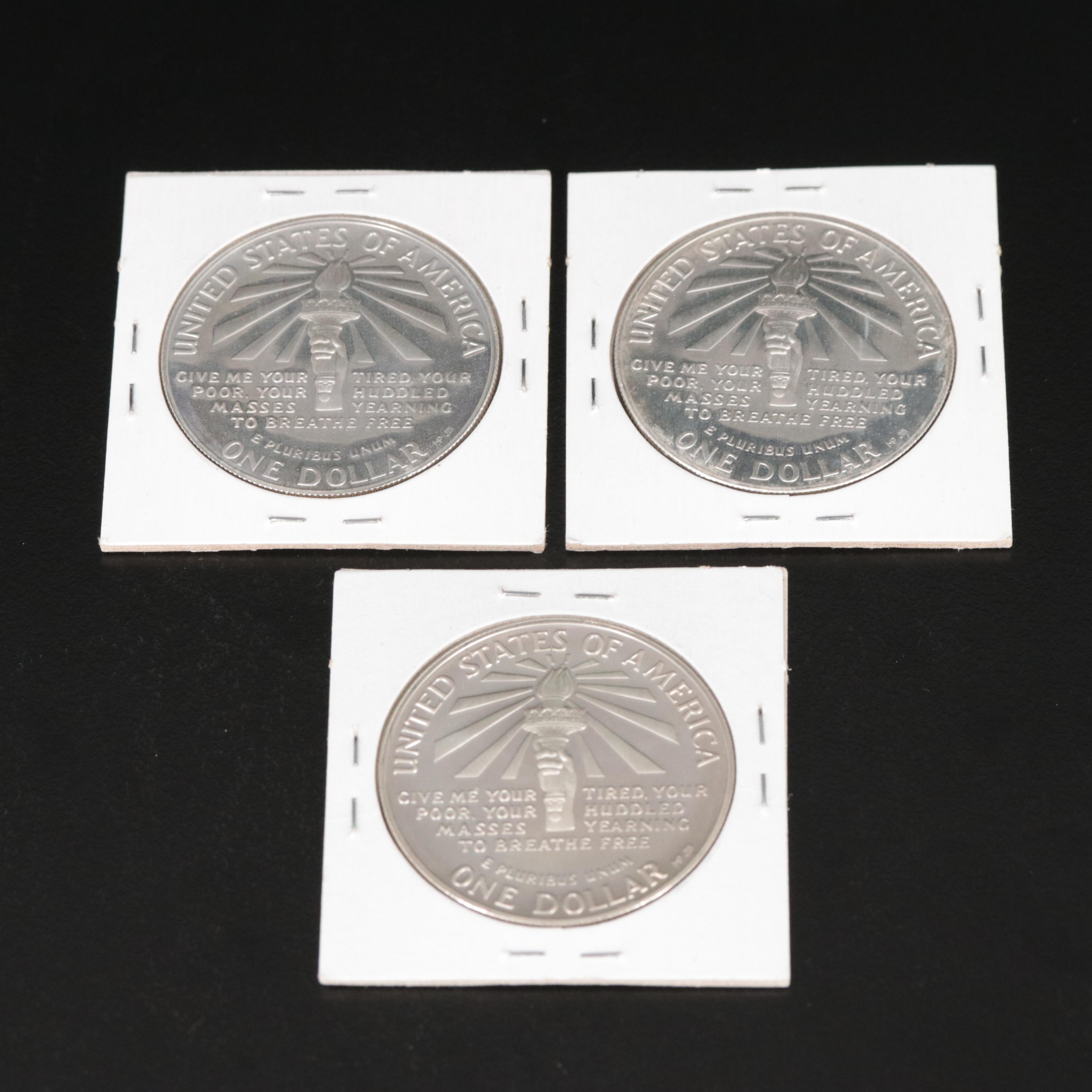 Six Modern U.S. Commemorative Silver Dollars