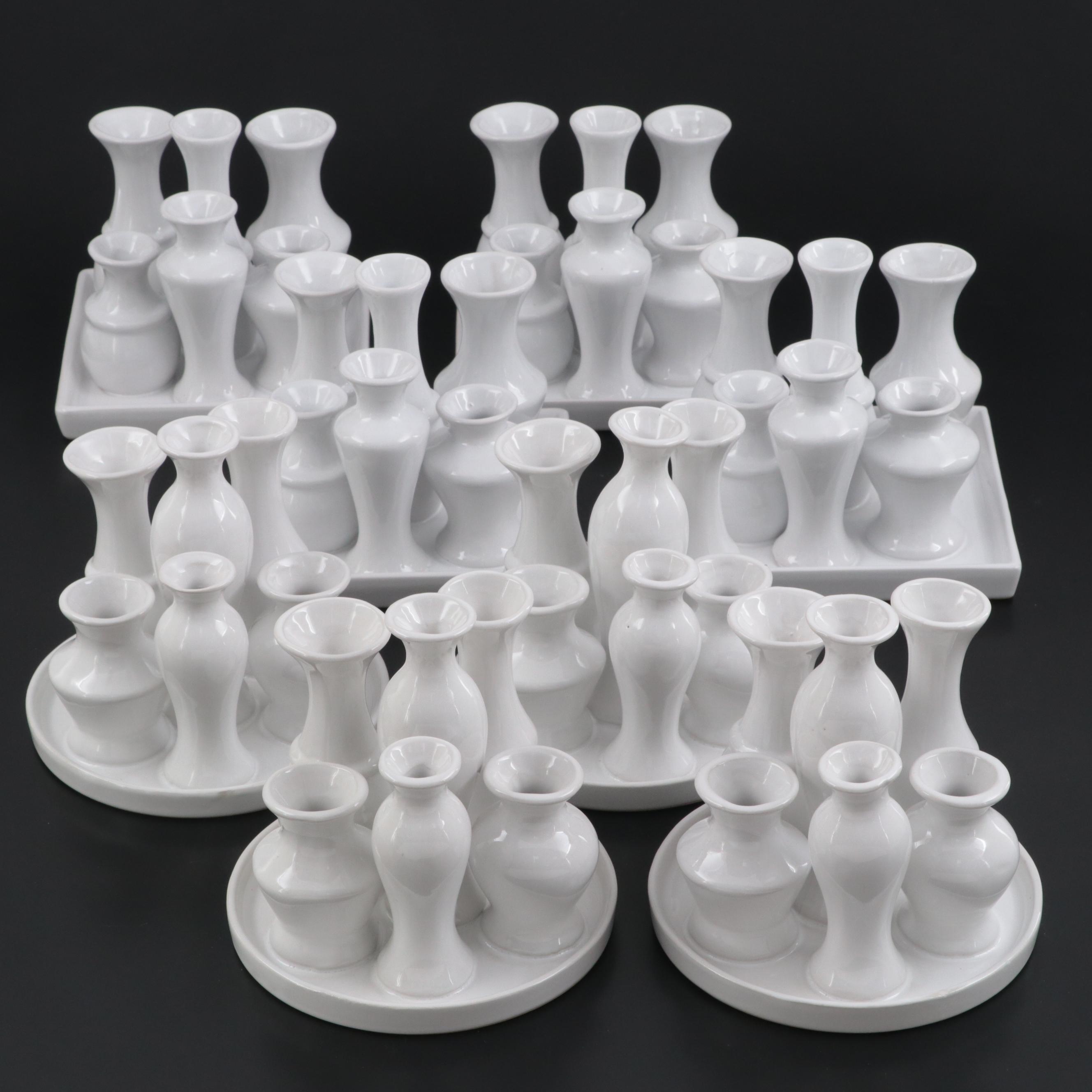 Accent Decor Square Graduated Ceramic Bud Vase Sets