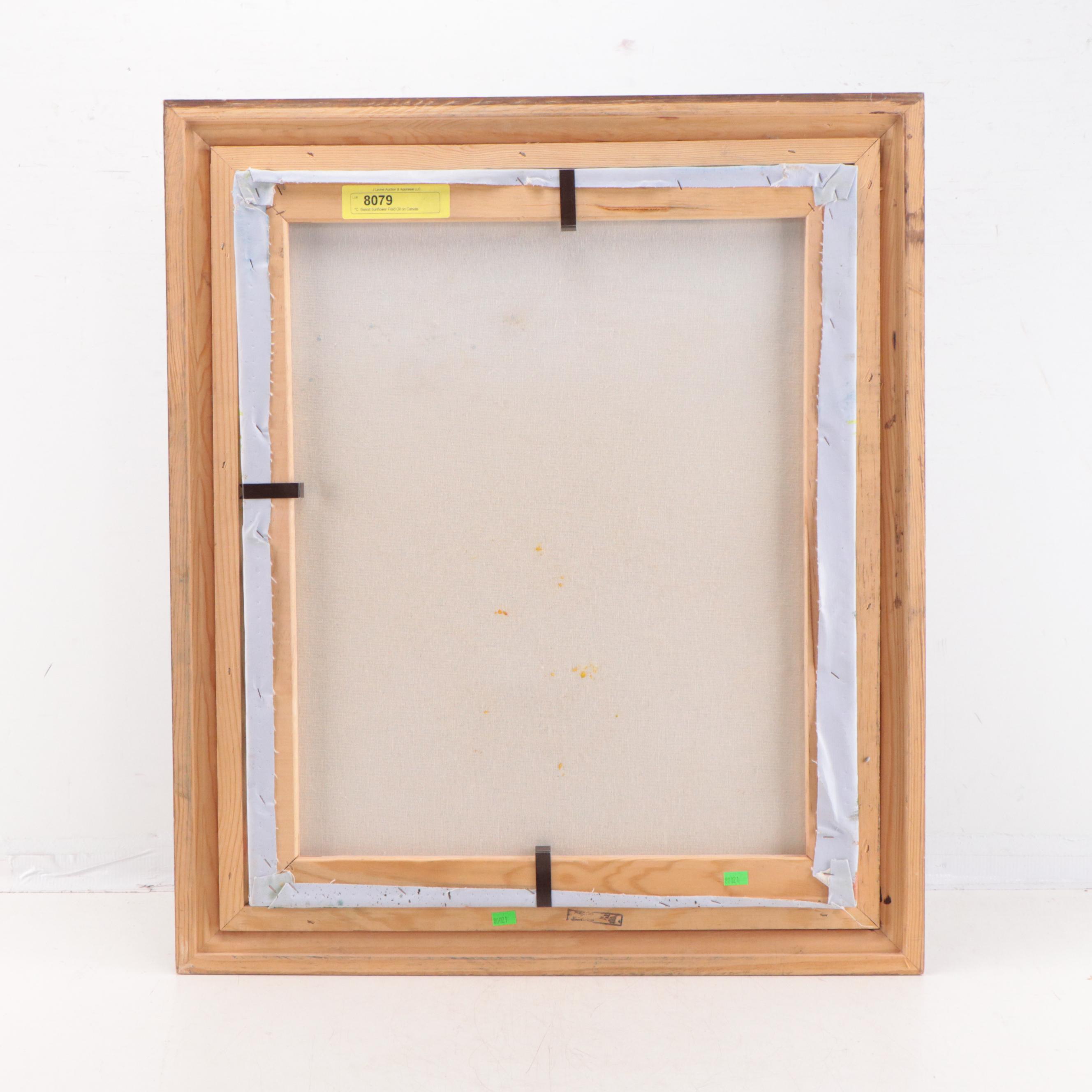 Landscape Oil Painting of a Field of Sunflowers